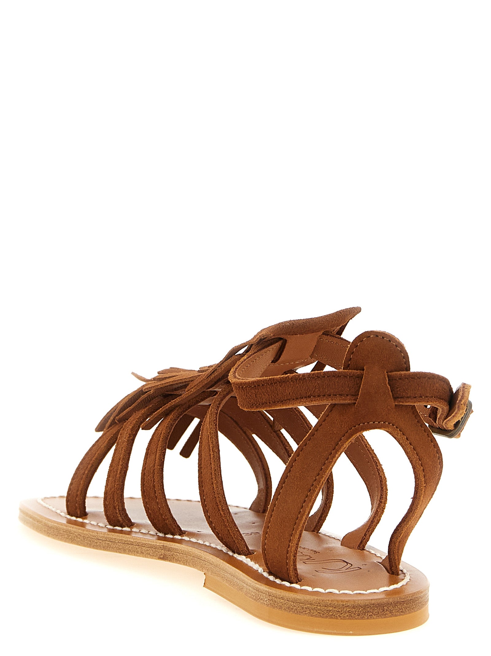 K.JACQUES SAINT TROPEZ Brown Goatskin Flat Women's Sandals