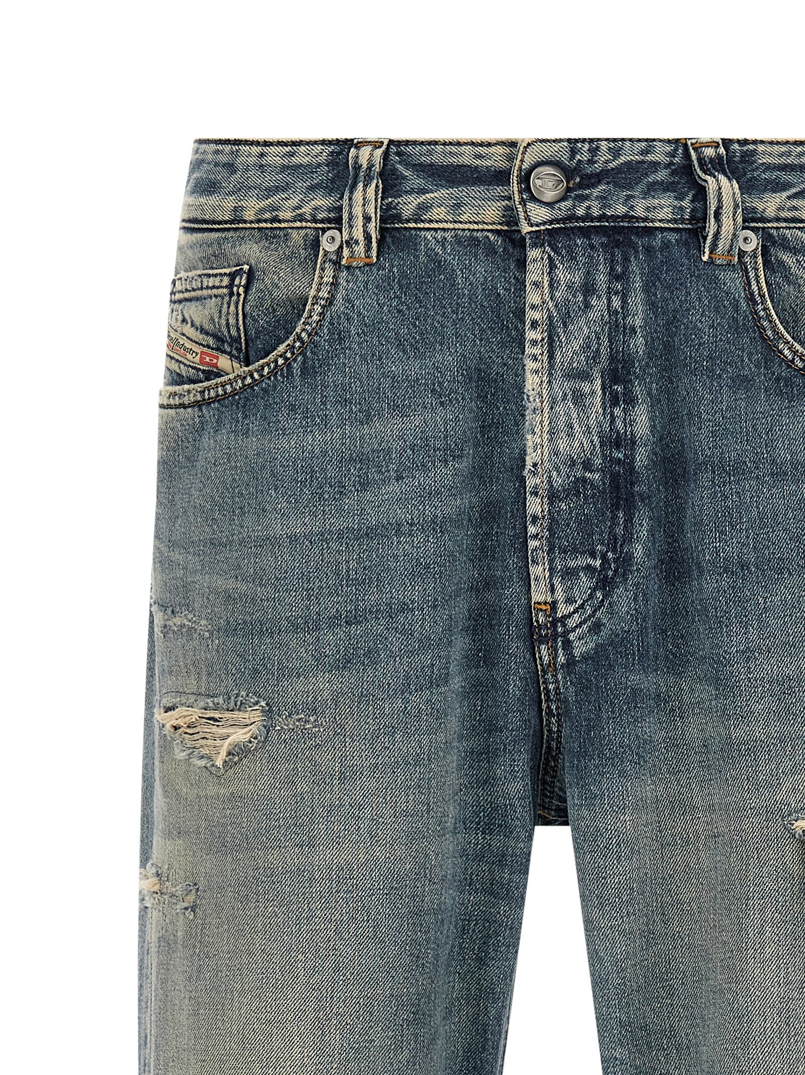Diesel Blue Cotton Tapered Men's Jeans