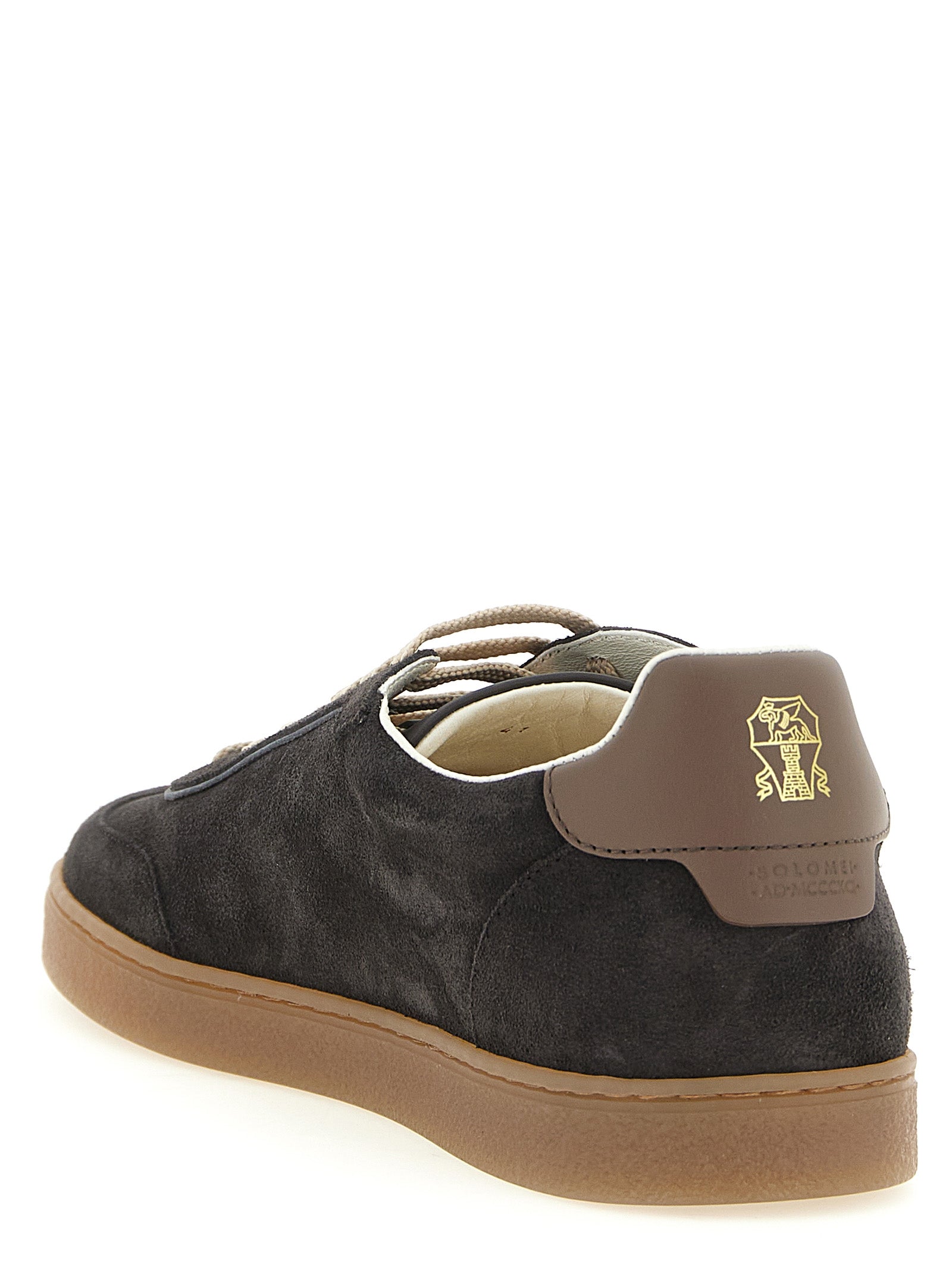 Brunello Cucinelli Gray Calfskin Low Top Men's Sneakers