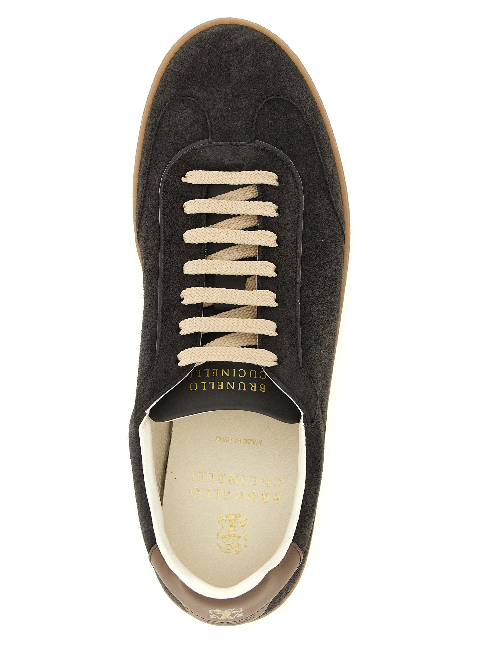 Brunello Cucinelli Gray Calfskin Low Top Men's Sneakers