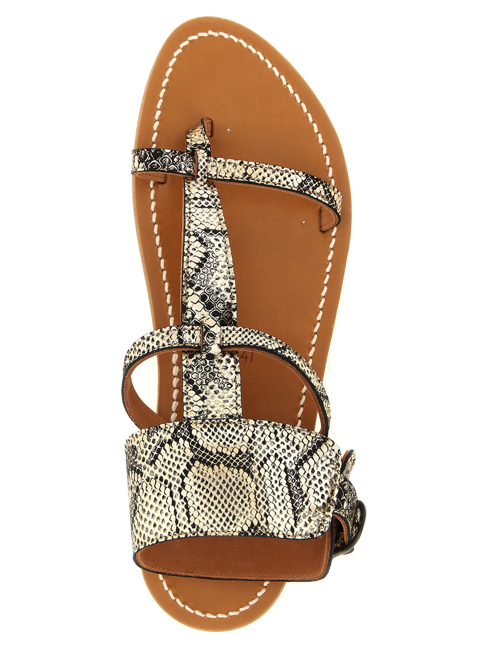 K.JACQUES SAINT TROPEZ Gray Goatskin Flat Women's Sandals