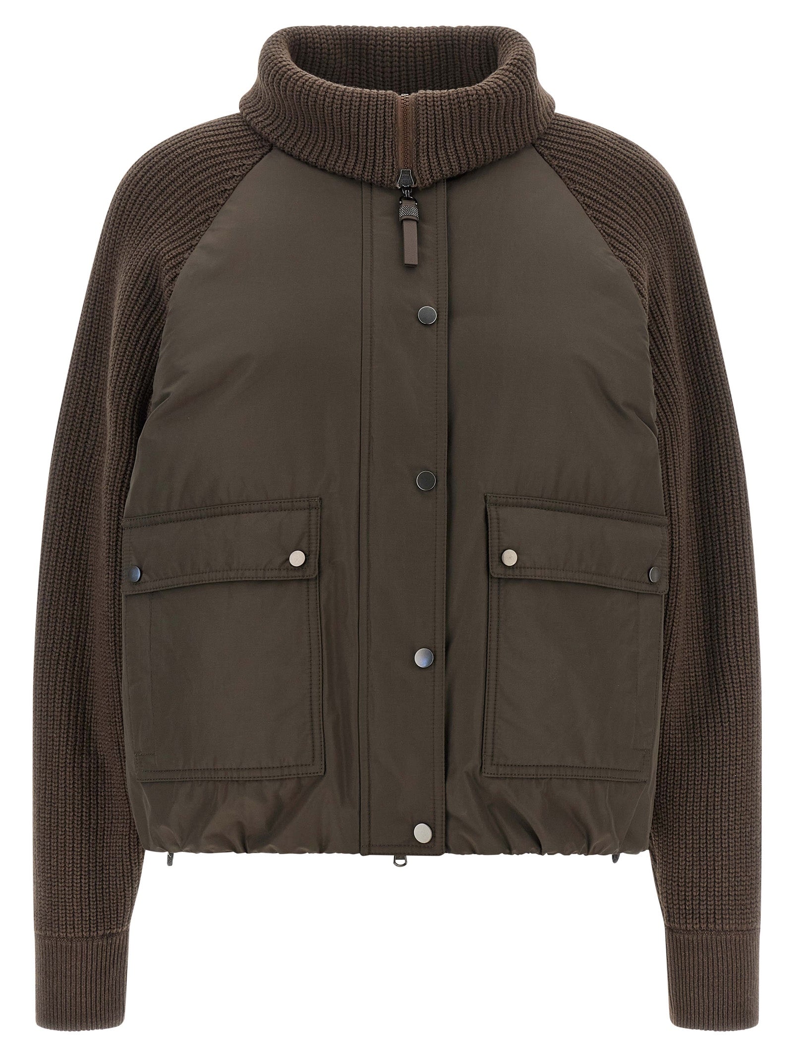 Brunello Cucinelli Brown Cotton Full-Length Women's Jacket