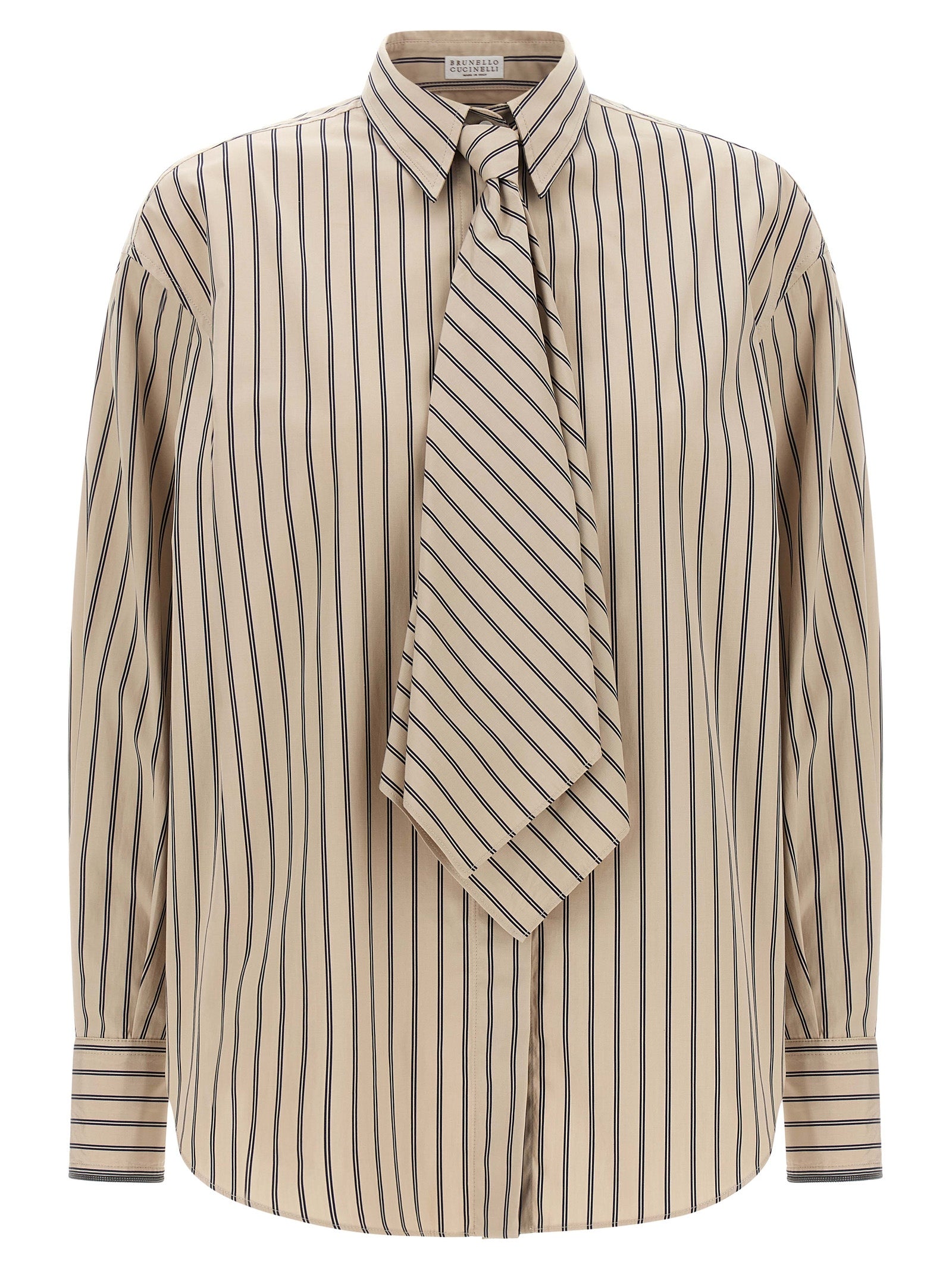 Brunello Cucinelli Beige Cotton Women's Blouse