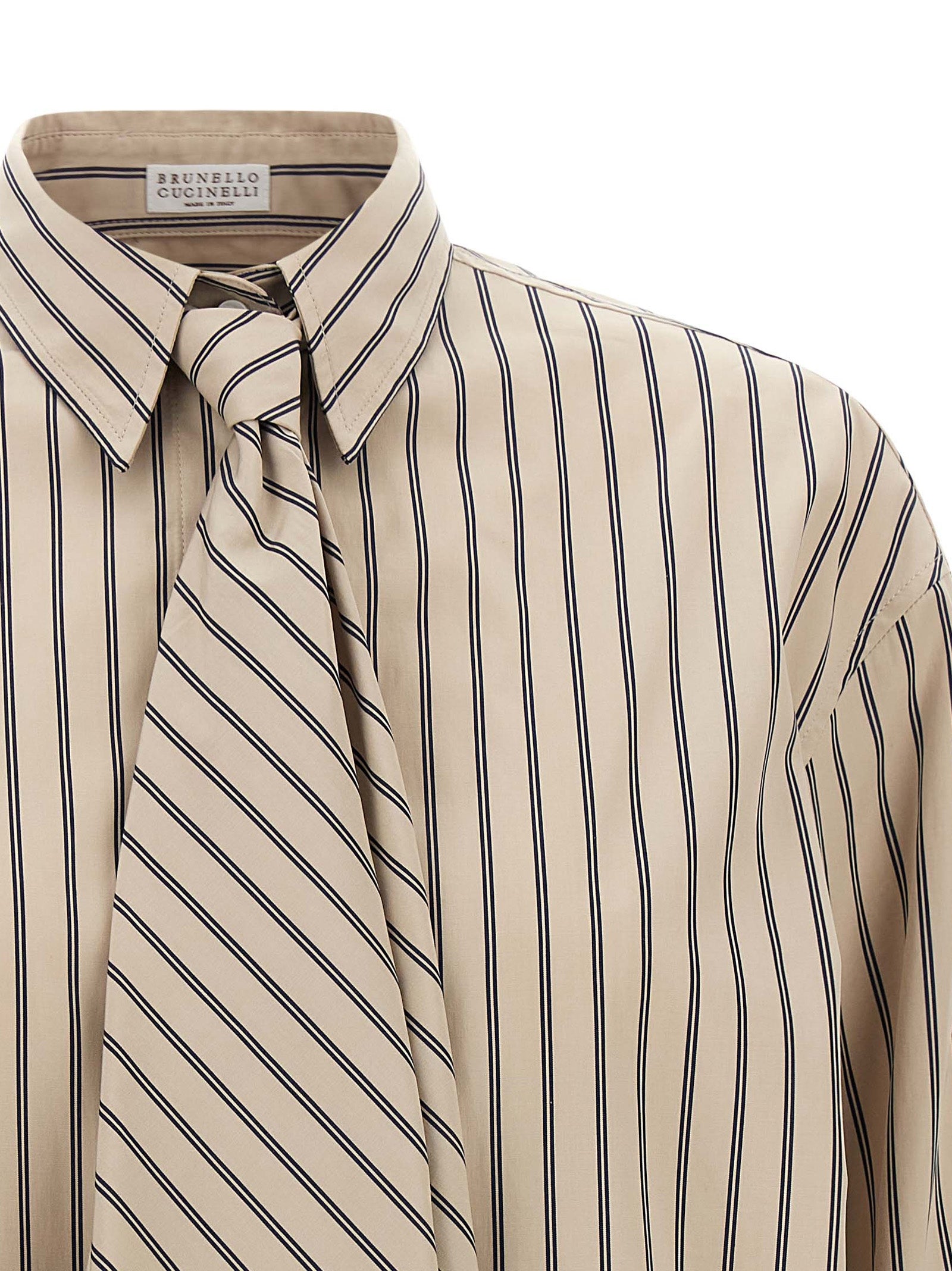 Brunello Cucinelli Beige Cotton Women's Blouse