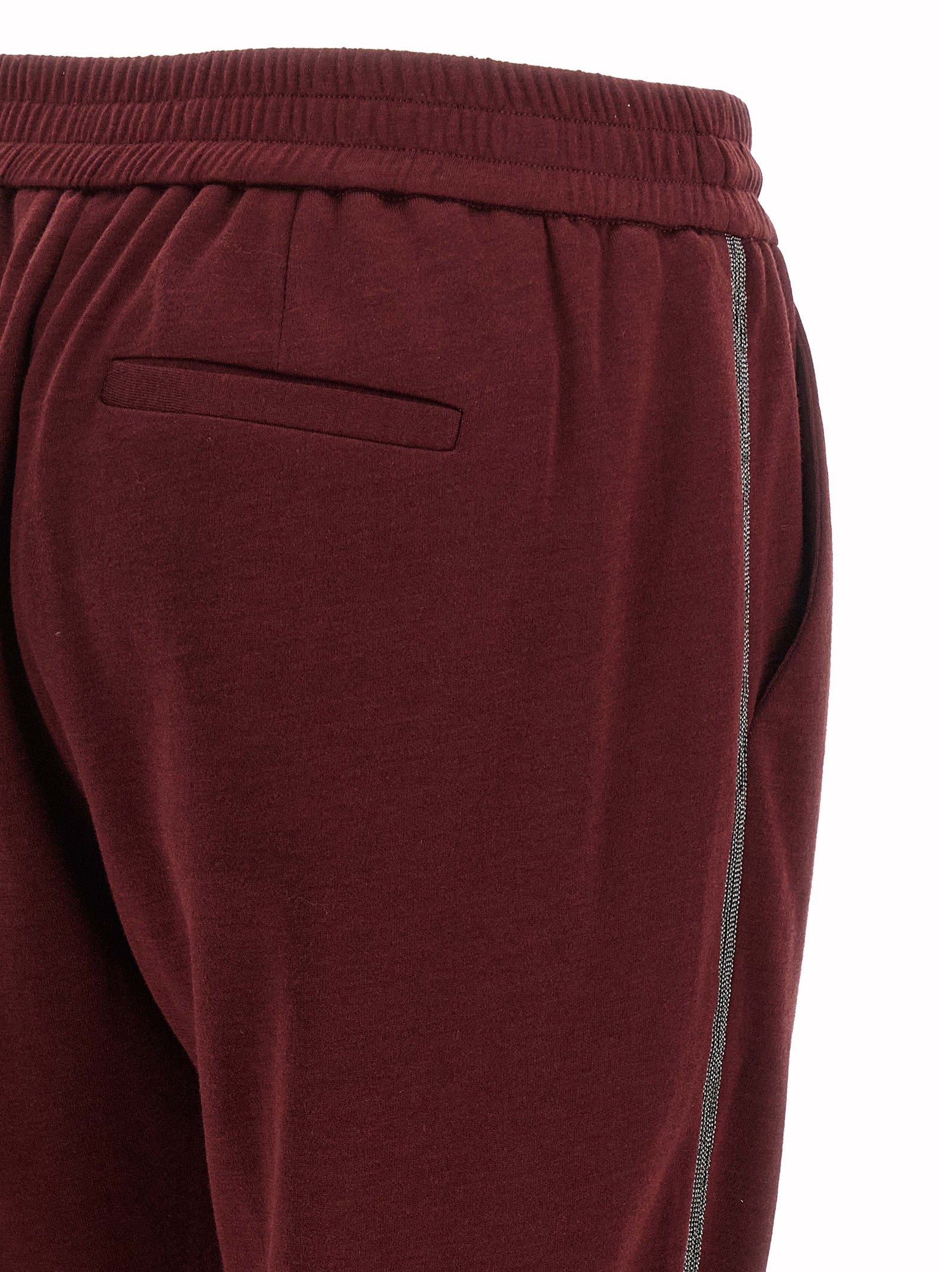 Brunello Cucinelli Bordeaux Cotton Joggers (Workout Women's Pants)