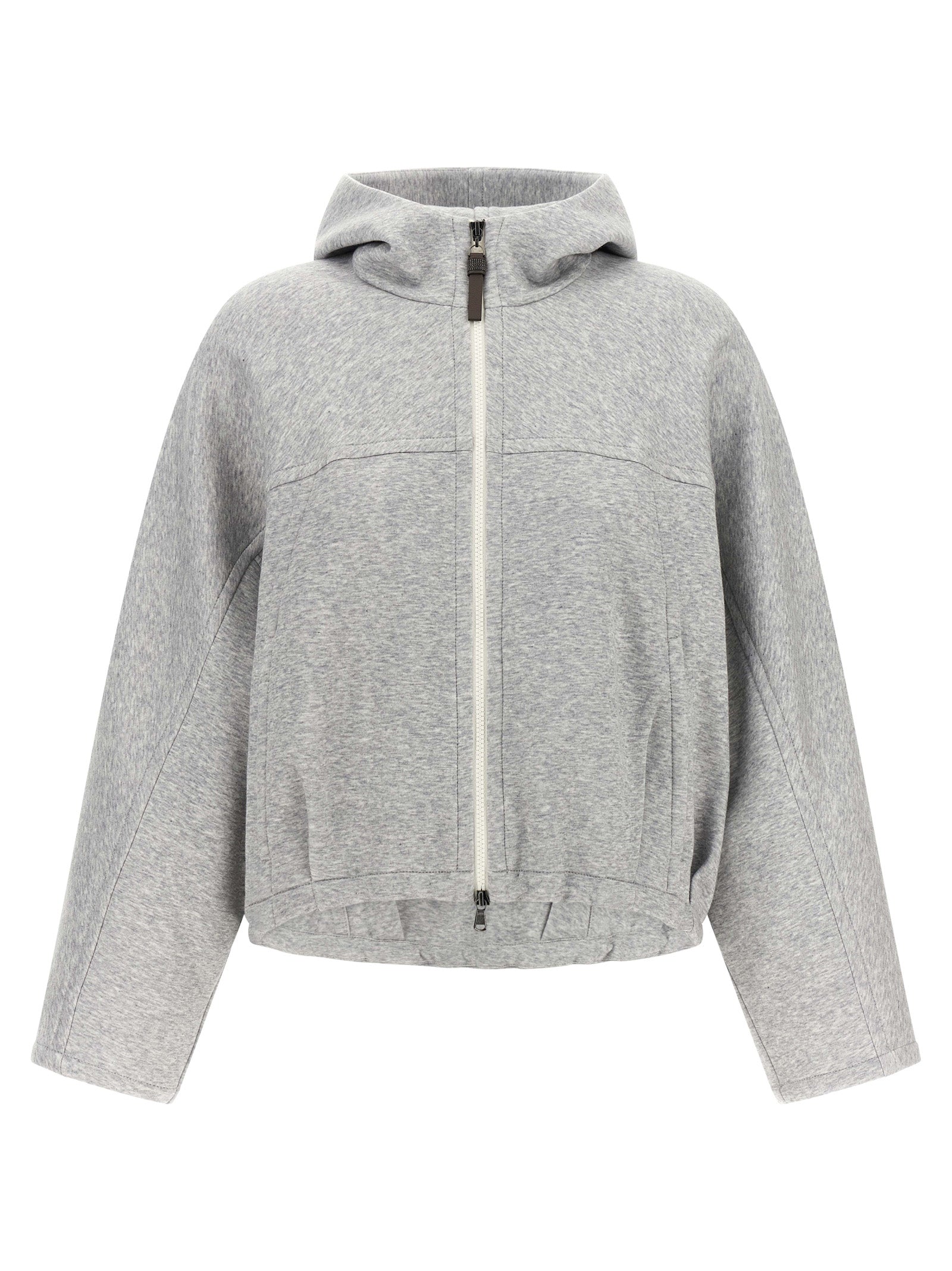 Brunello Cucinelli Gray Cotton Women's Hoodie
