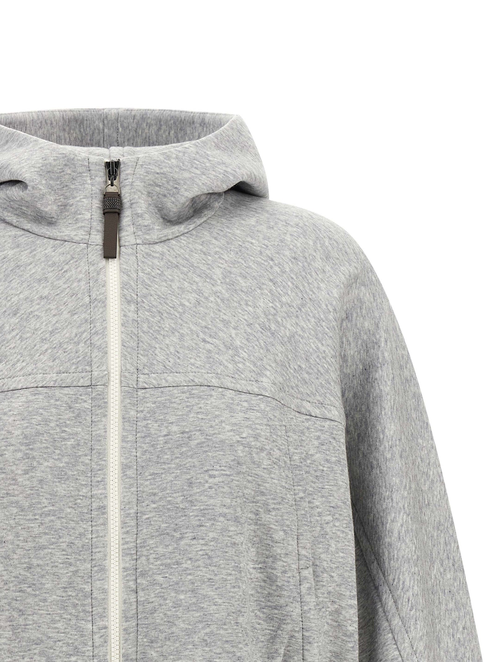 Brunello Cucinelli Gray Cotton Women's Hoodie