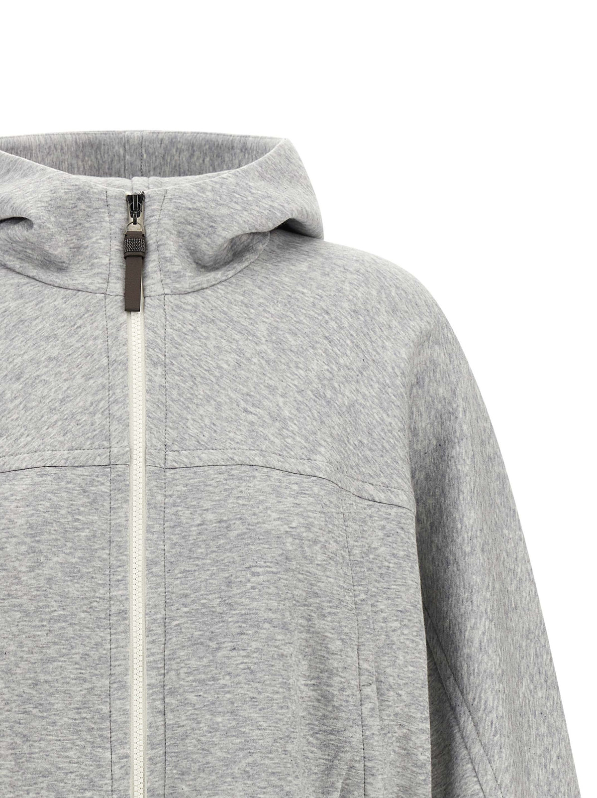 Brunello Cucinelli Gray Cotton Women's Hoodie