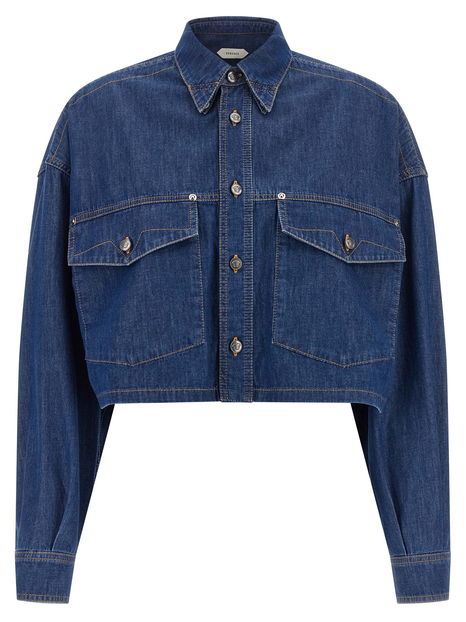 Versace Blue Cotton Women's Blouse