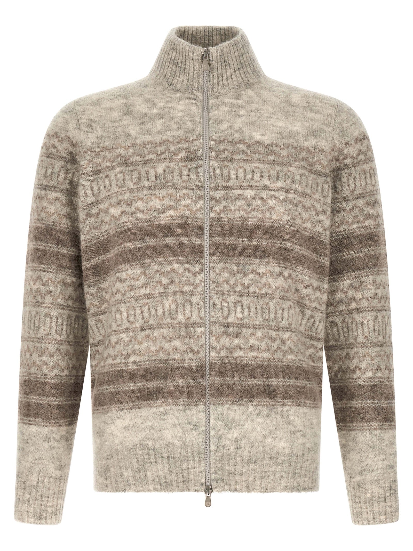 Brunello Cucinelli Beige Alpaca Leather Men's Cardigan