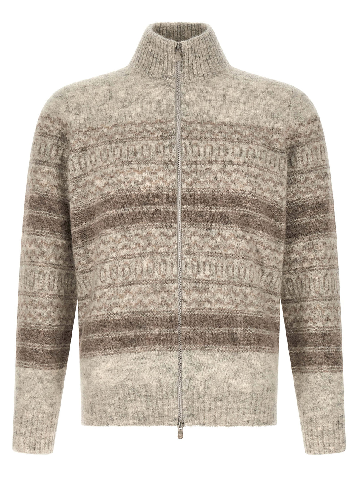 Brunello Cucinelli Beige Alpaca Leather Men's Cardigan