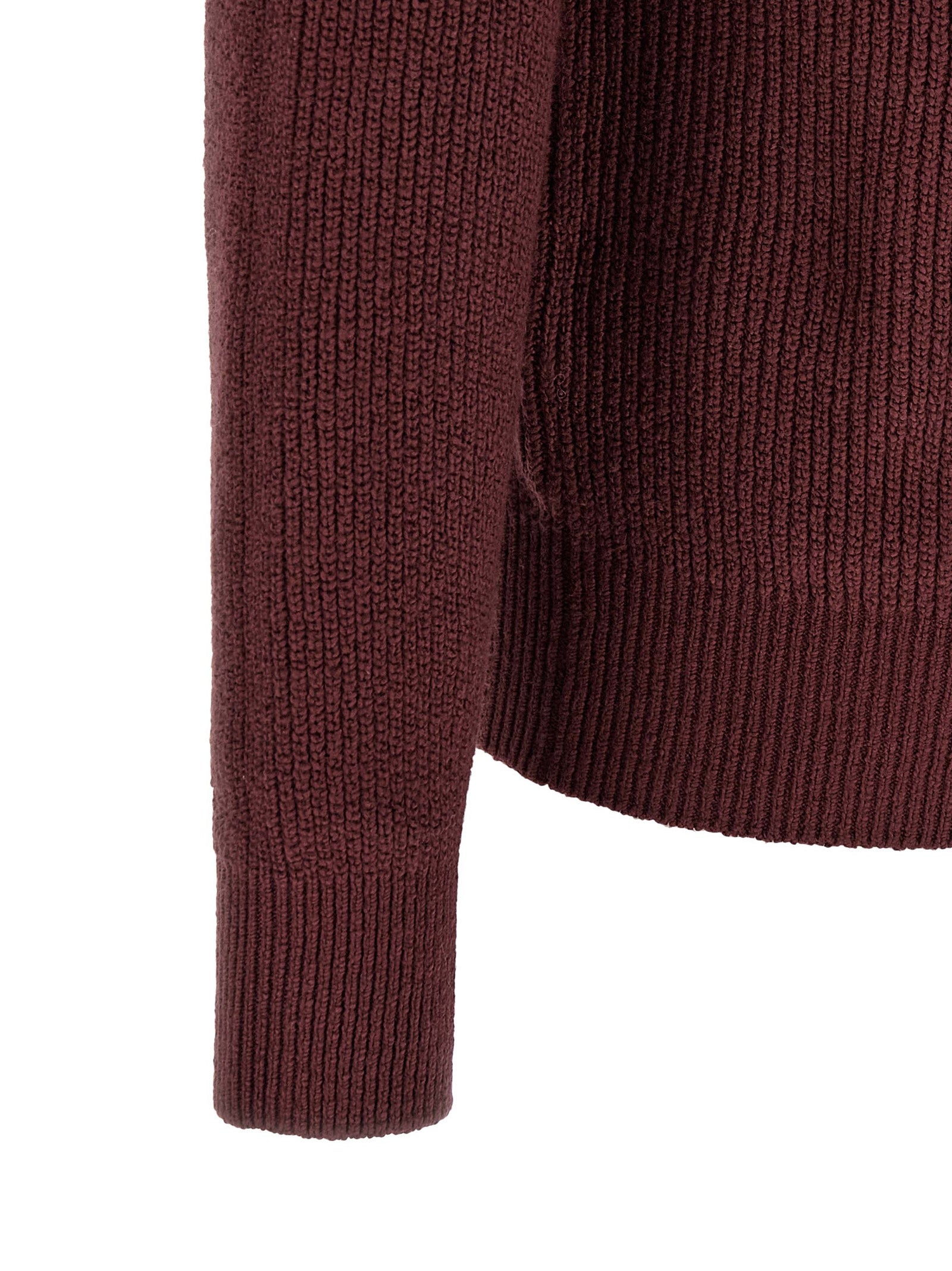 Brunello Cucinelli Bordeaux Cotton Men's Cardigan