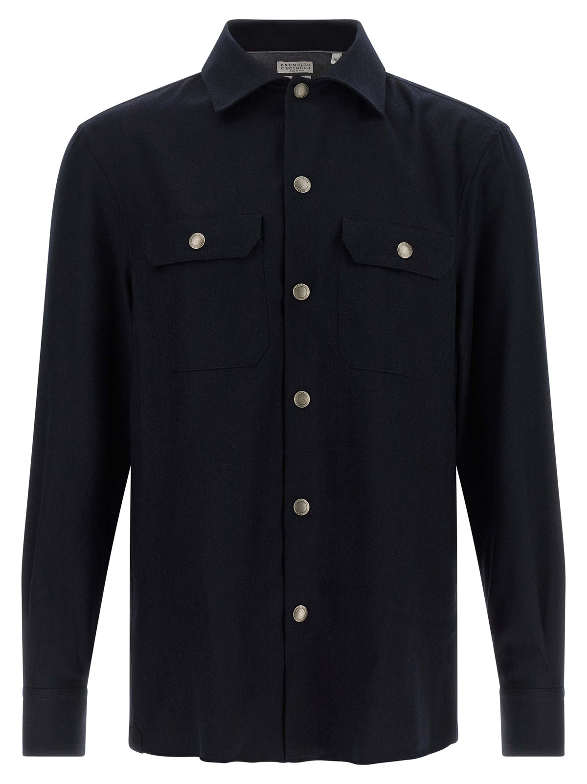 Brunello Cucinelli Blue Virgin Wool Men's Blouse