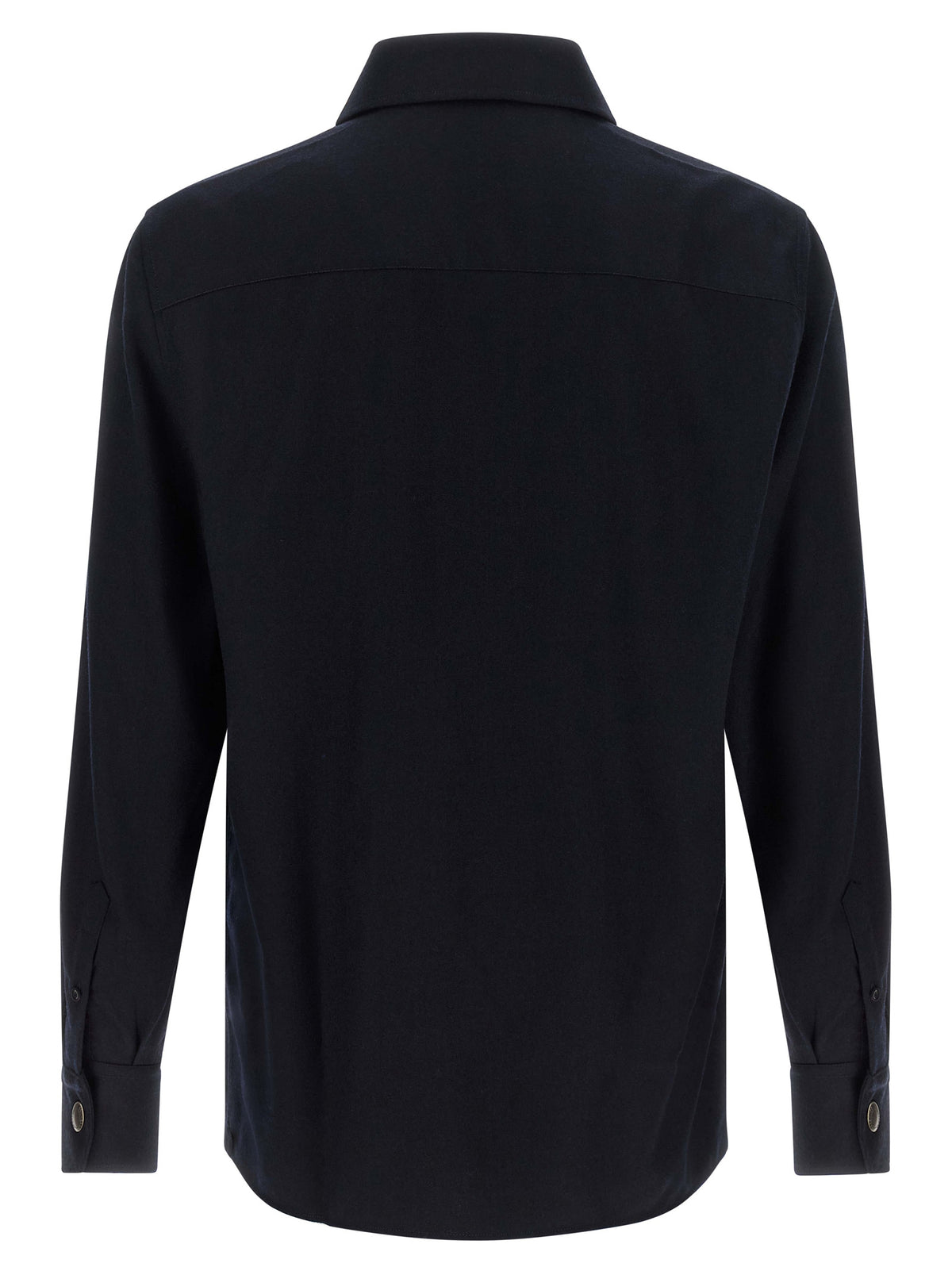 Brunello Cucinelli Blue Virgin Wool Men's Blouse