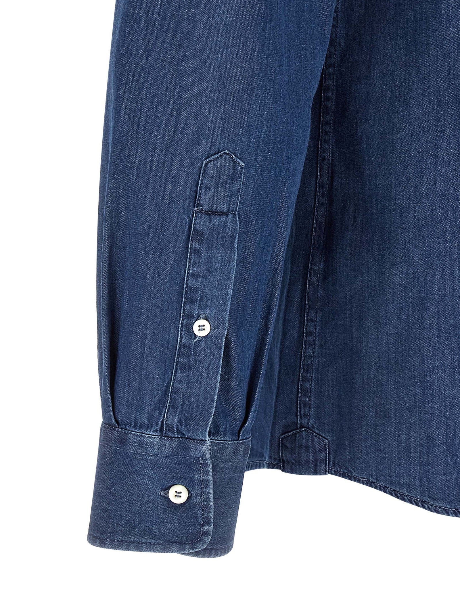 Brunello Cucinelli Blue Cotton Men's Blouse