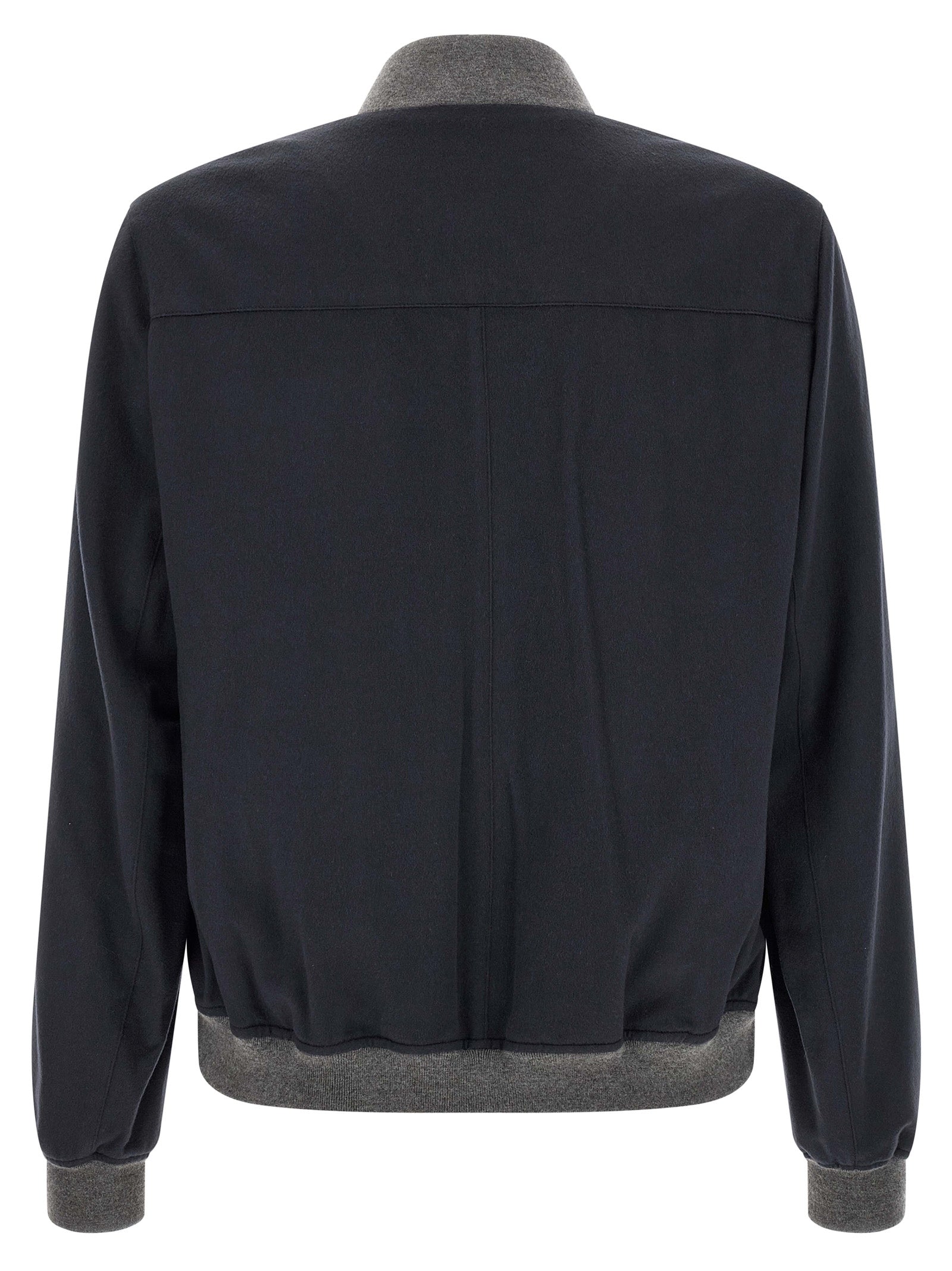 Brunello Cucinelli Blue Cashmere Men's Bomber
