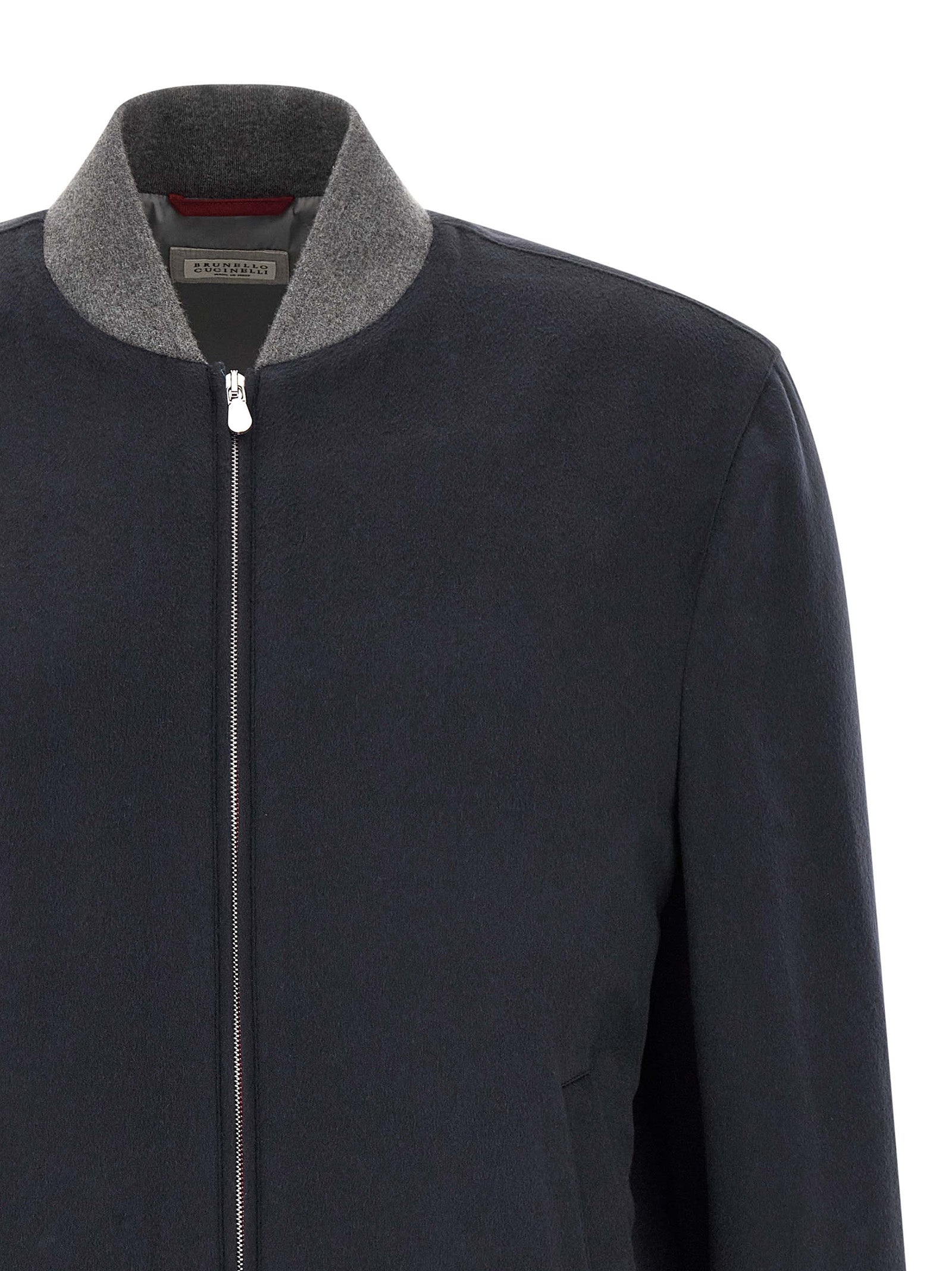 Brunello Cucinelli Blue Cashmere Men's Bomber