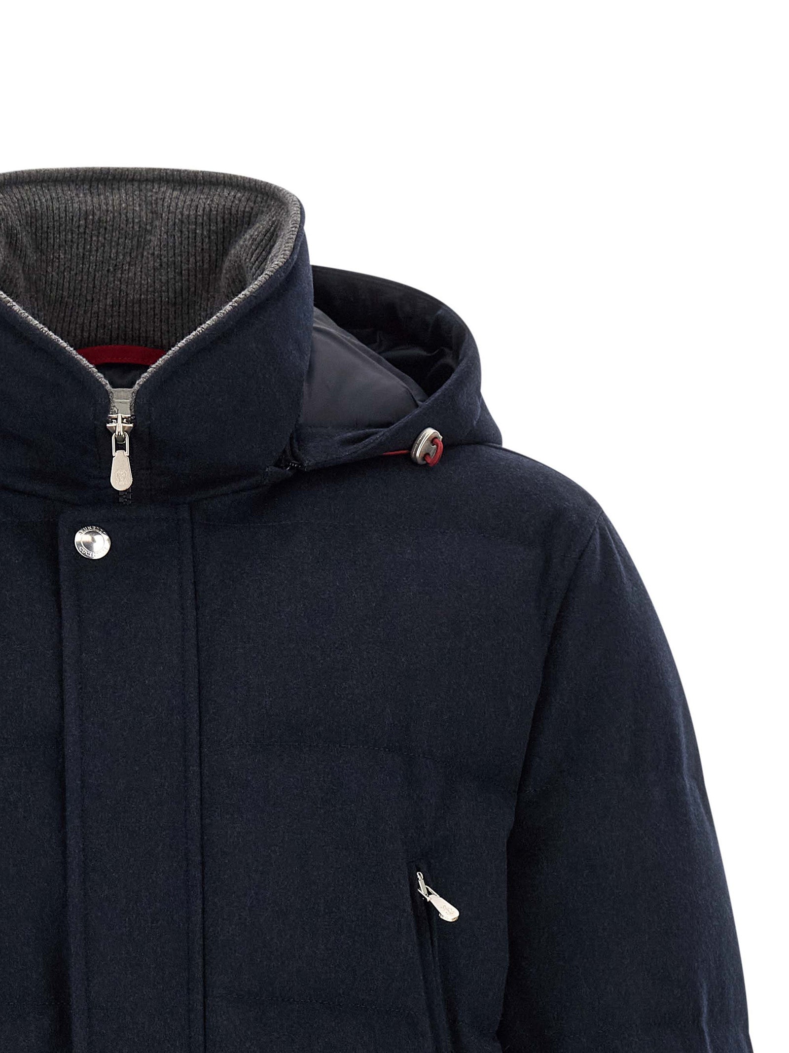 Brunello Cucinelli Blue Wool Men's Parka