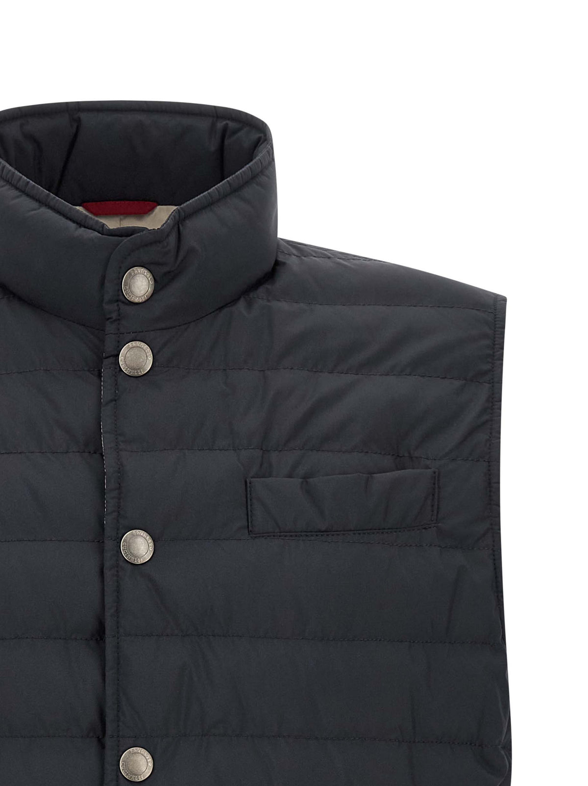 Brunello Cucinelli Blue Polyester Sleeveless Men's Jacket