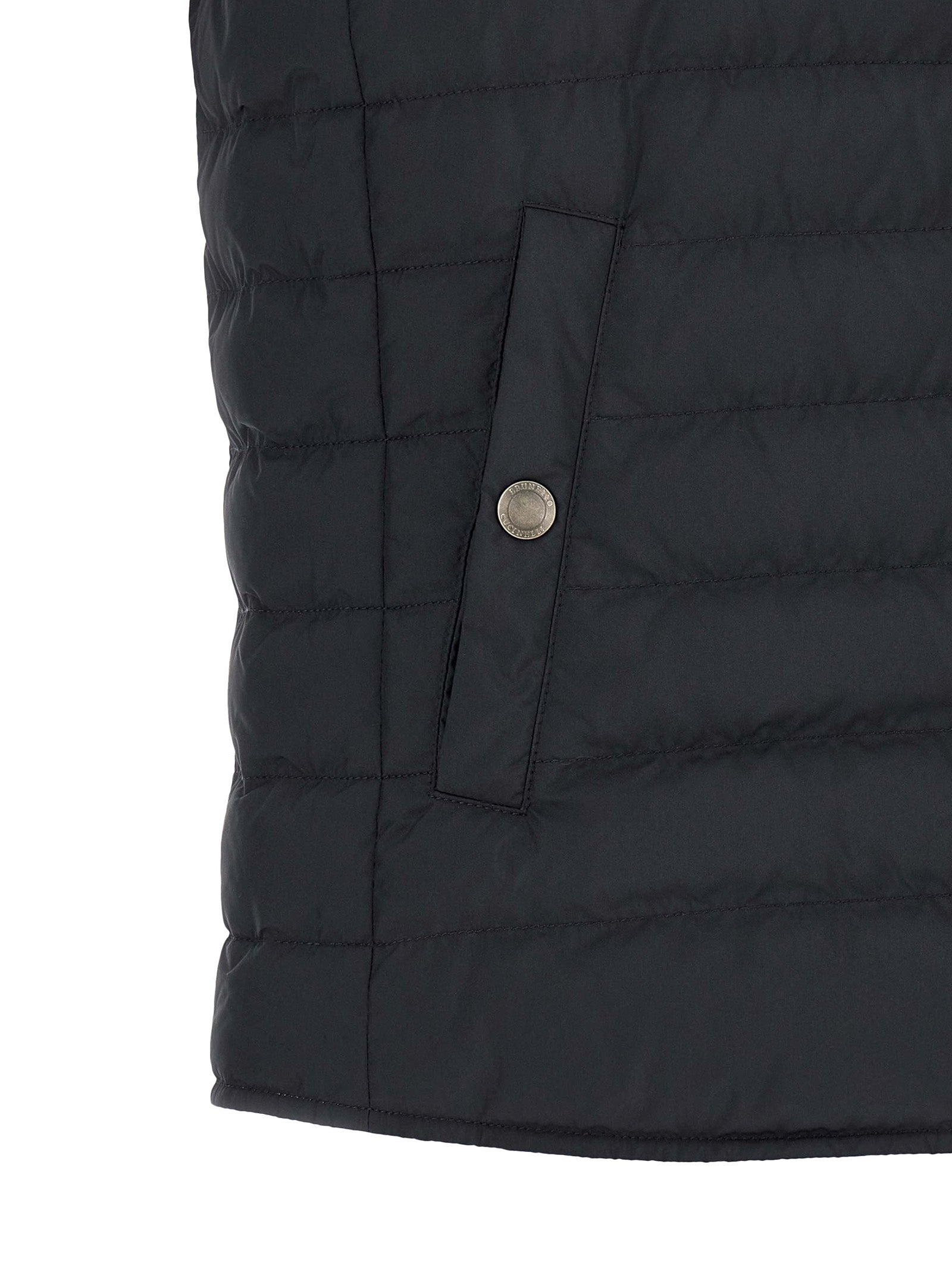 Brunello Cucinelli Blue Polyester Sleeveless Men's Jacket