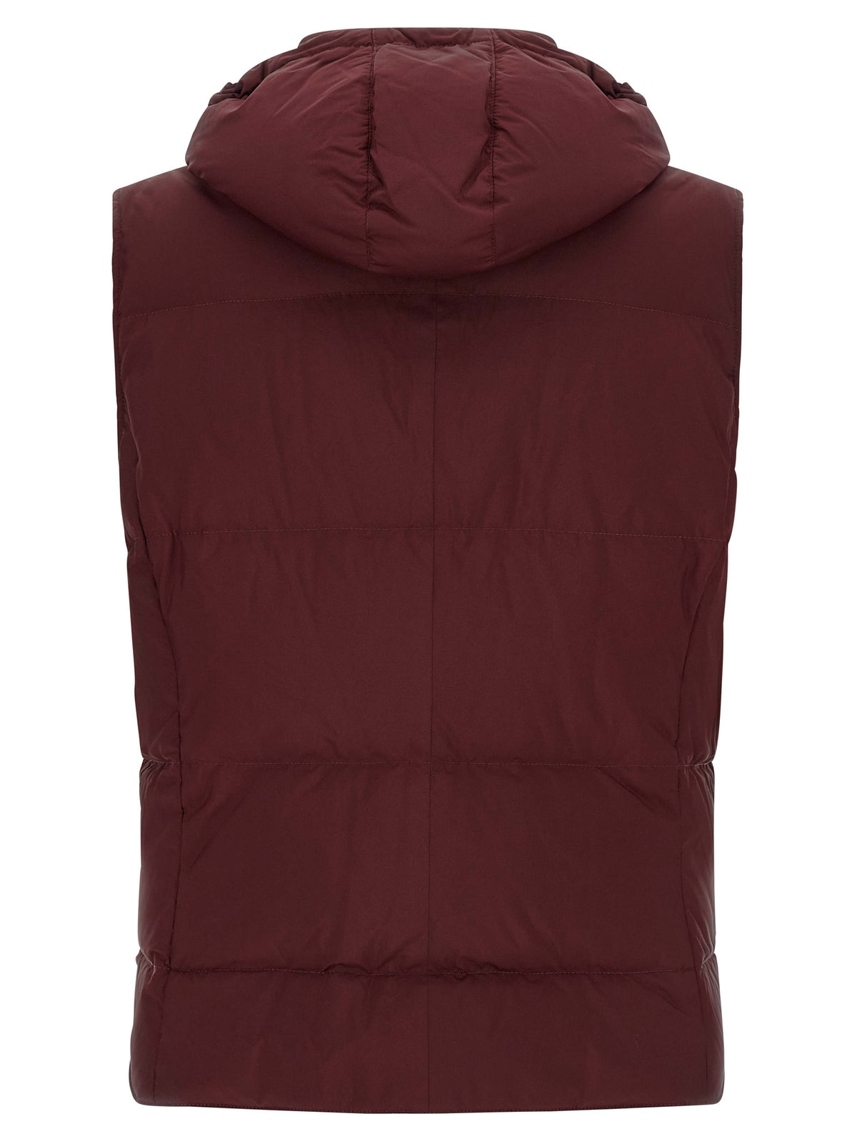 Brunello Cucinelli Bordeaux Polyester Sleeveless Men's Jacket