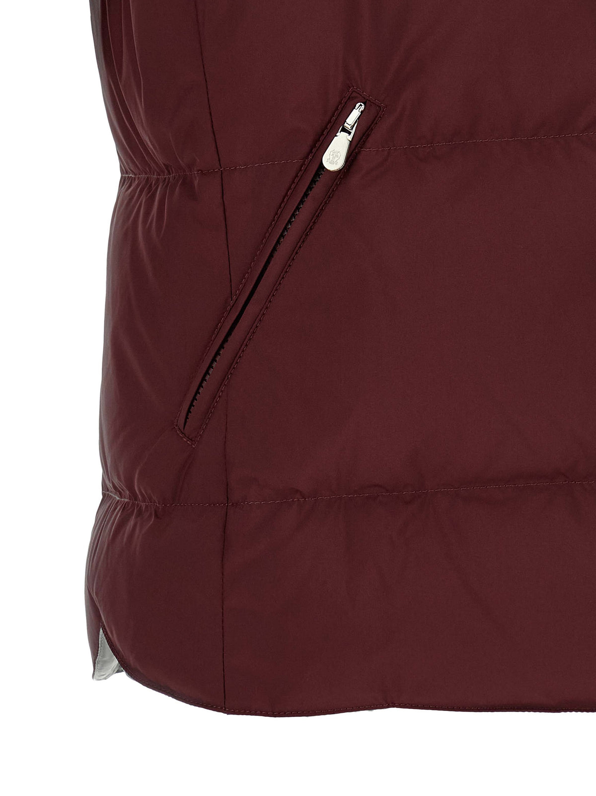 Brunello Cucinelli Bordeaux Polyester Sleeveless Men's Jacket
