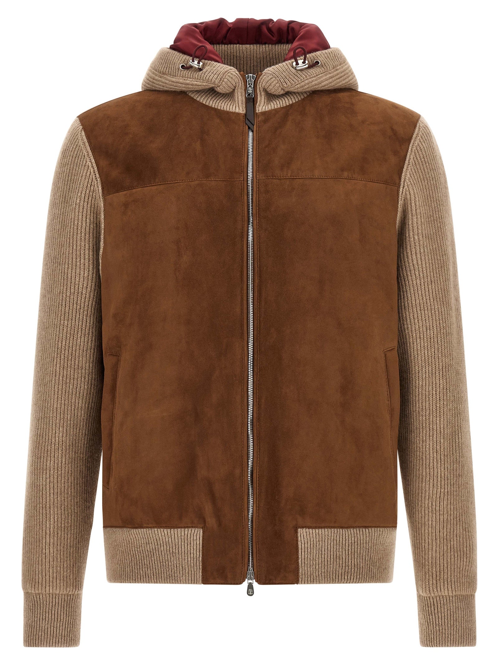 Brunello Cucinelli Brown Lamb Leather Men's Bomber
