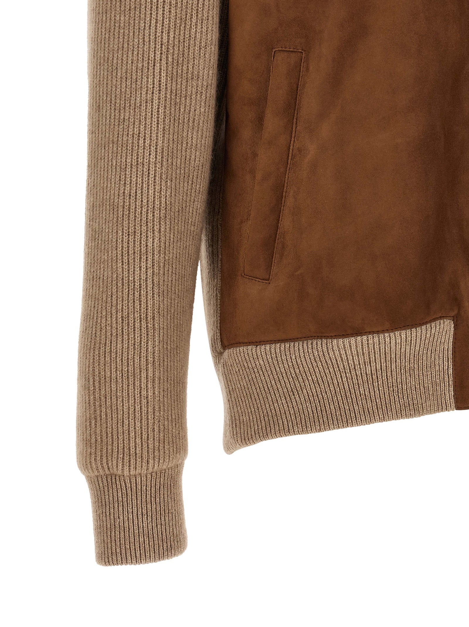 Brunello Cucinelli Brown Lamb Leather Men's Bomber