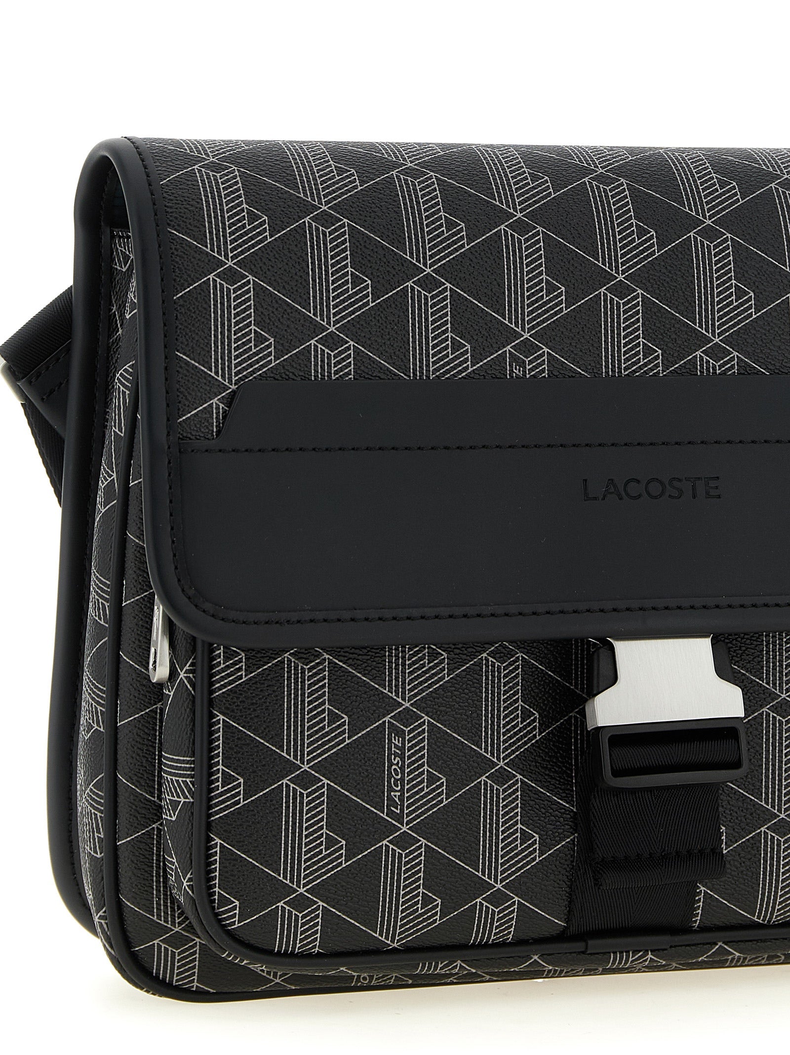 Lacoste Black Pvc Crossbody Men's Bag