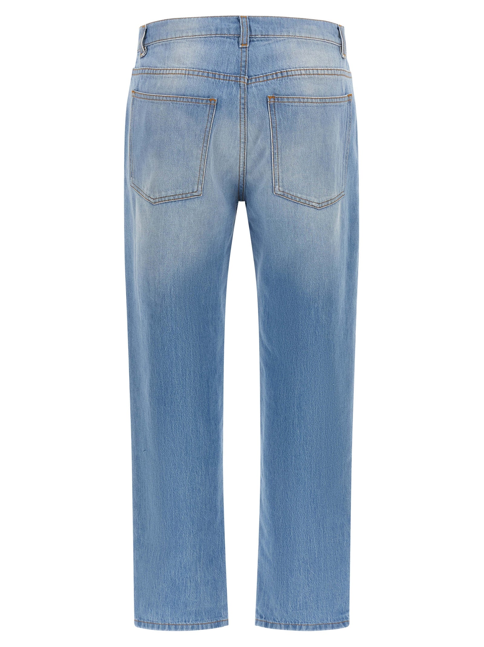 Moschino Blue Cotton Straight-Leg Women's Jeans
