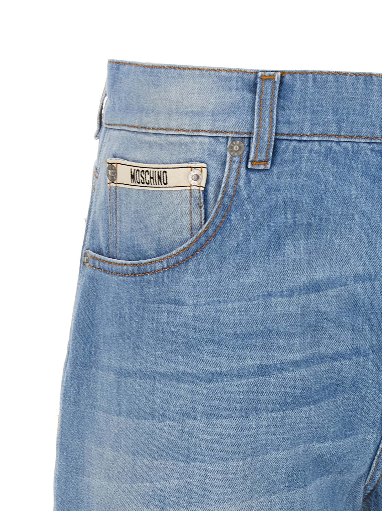 Moschino Blue Cotton Straight-Leg Women's Jeans