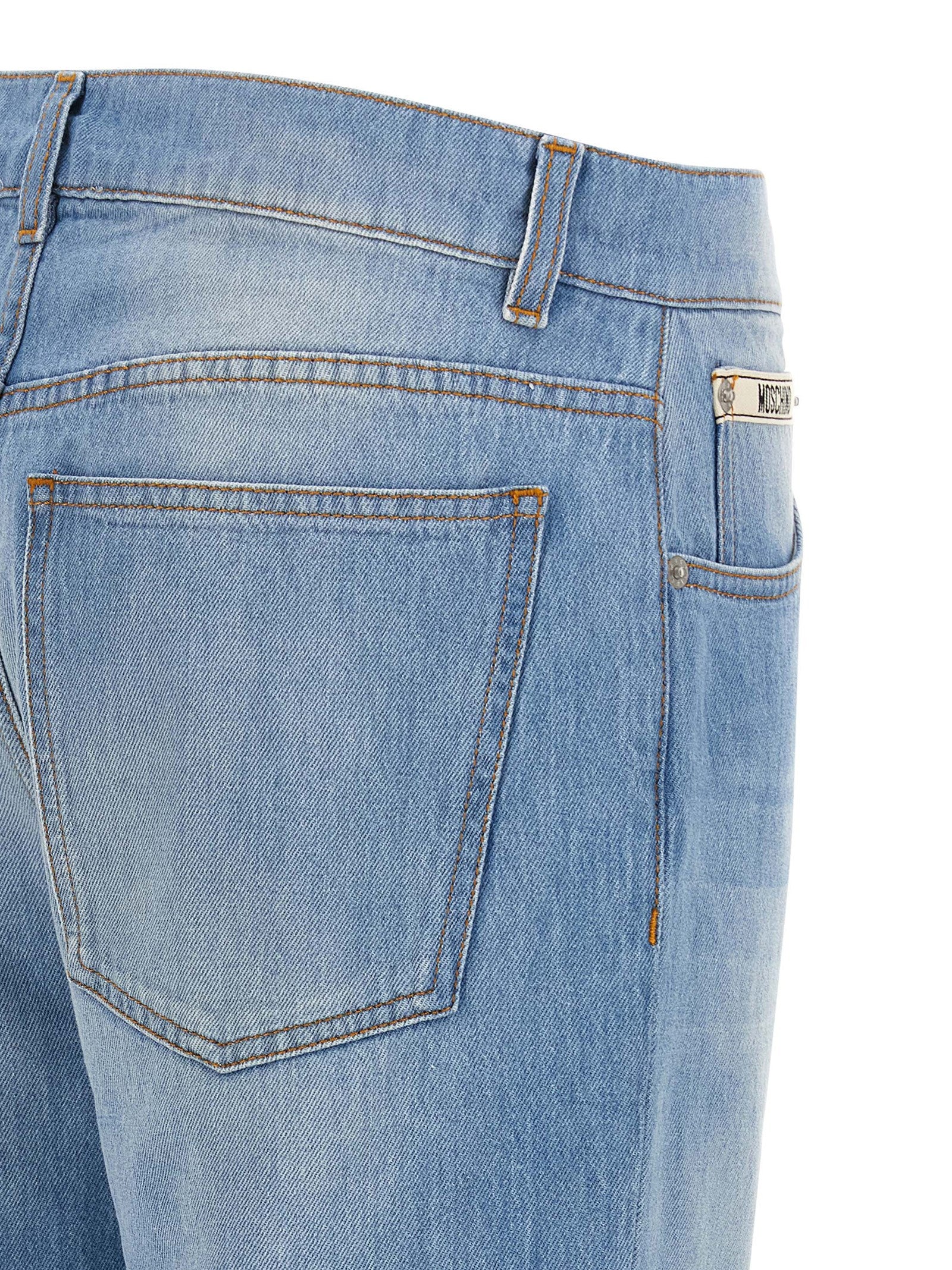Moschino Blue Cotton Straight-Leg Women's Jeans