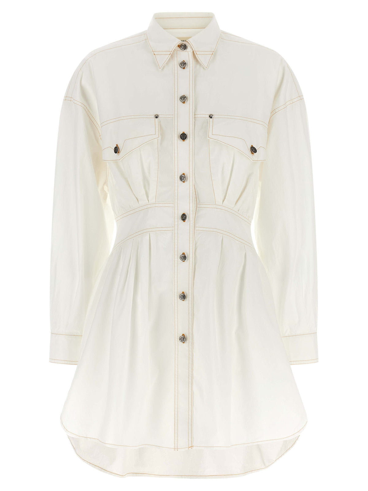 Versace White Cotton Short Women's Dress