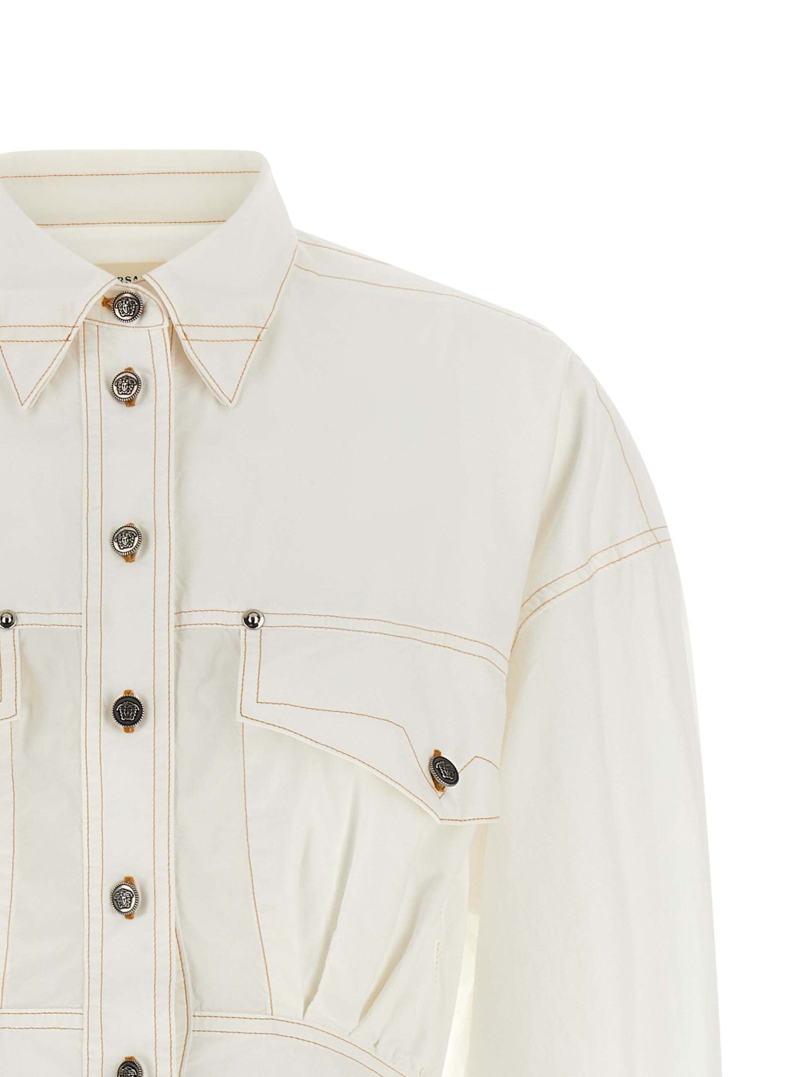 Versace White Cotton Short Women's Dress