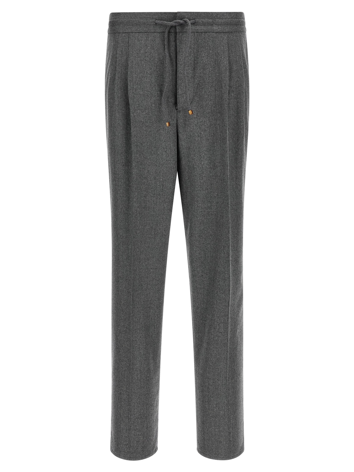 Brunello Cucinelli Gray Virgin Wool Casual Men's Pants