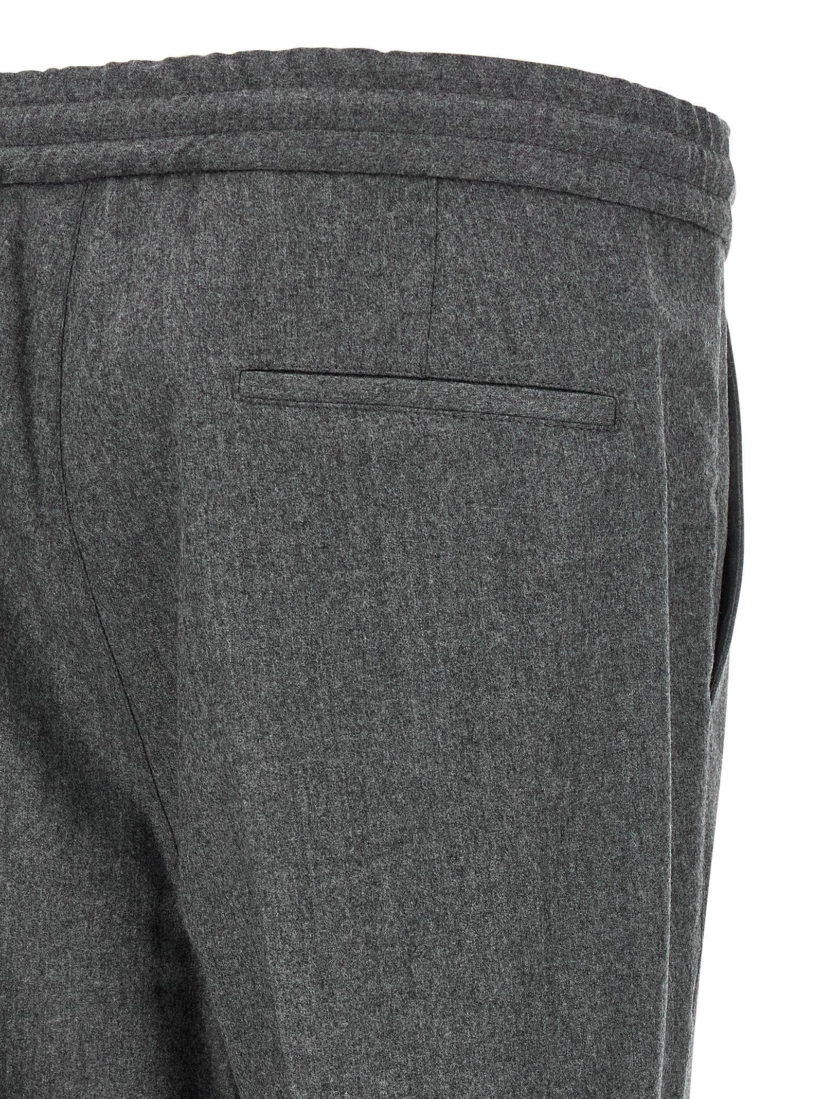 Brunello Cucinelli Gray Virgin Wool Casual Men's Pants