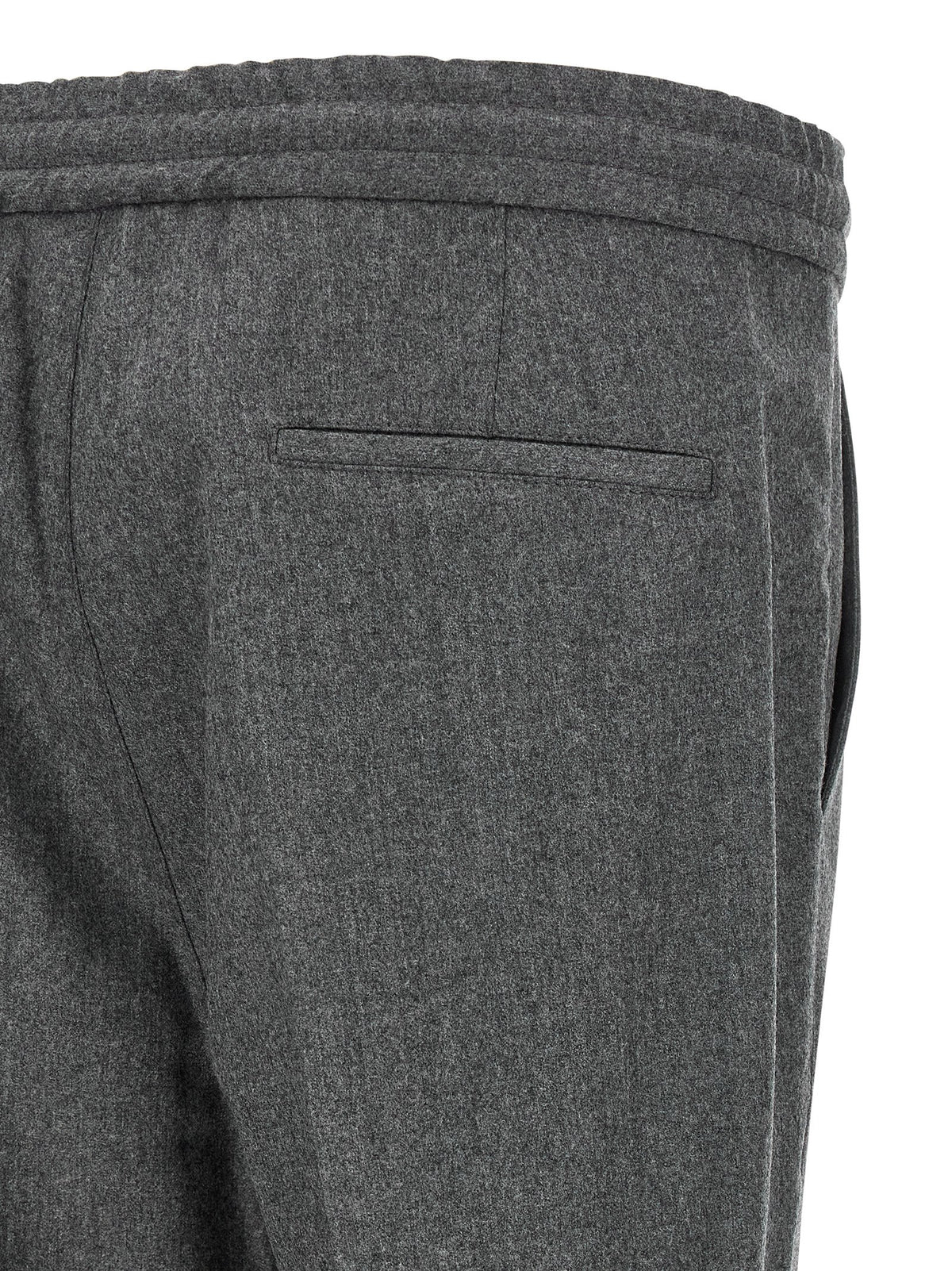 Brunello Cucinelli Gray Virgin Wool Casual Men's Pants