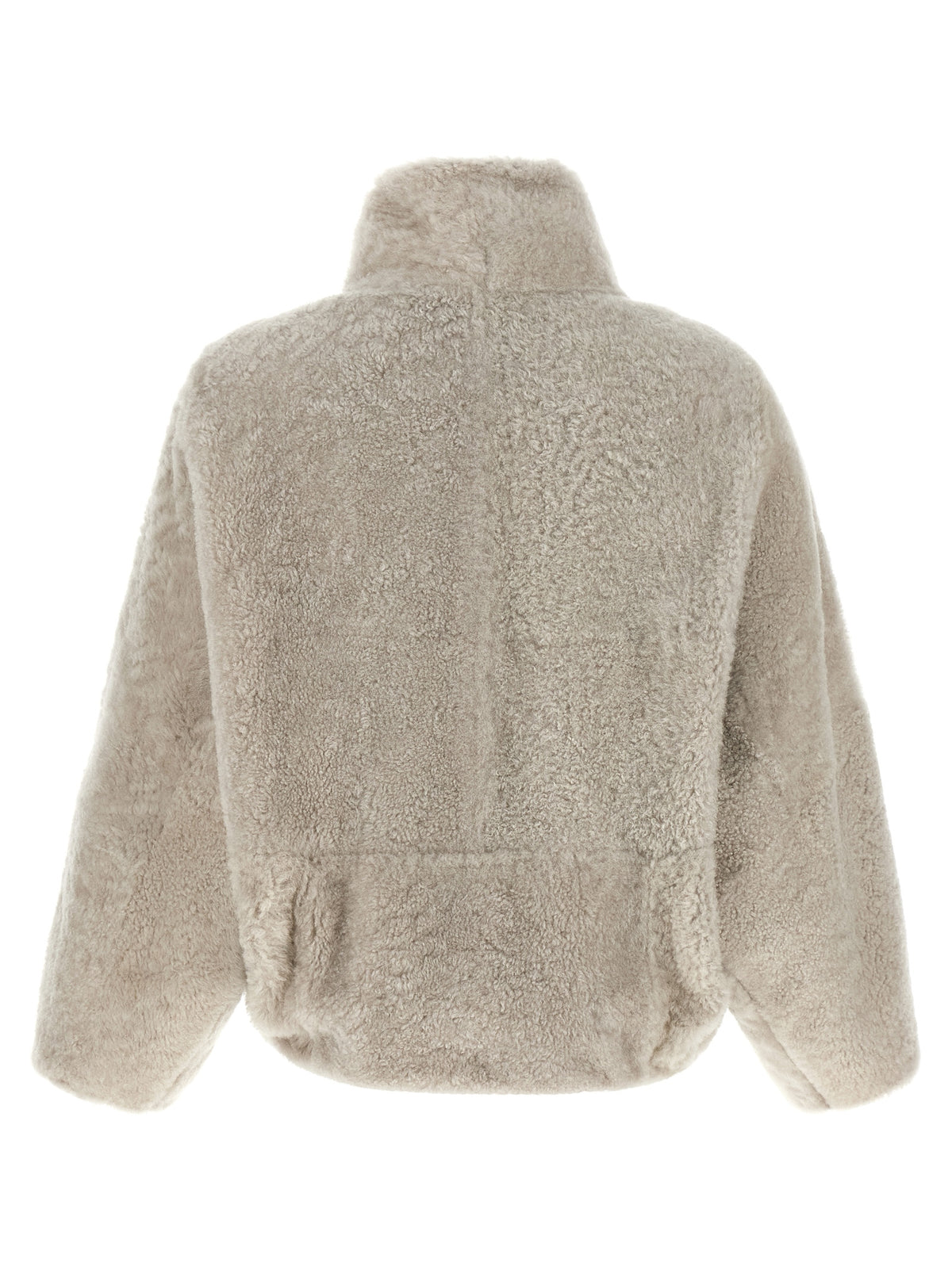 Brunello Cucinelli Beige Lamb Leather Full-Length Women's Jacket