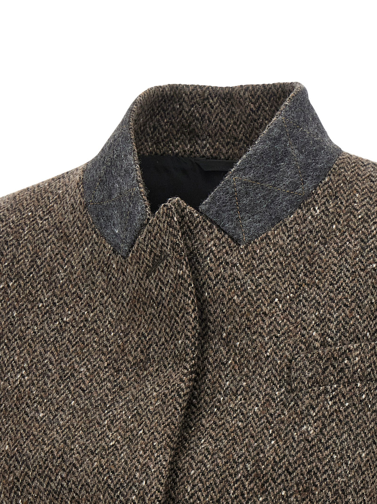 Brunello Cucinelli Brown Virgin Wool Sleeveless Women's Jacket