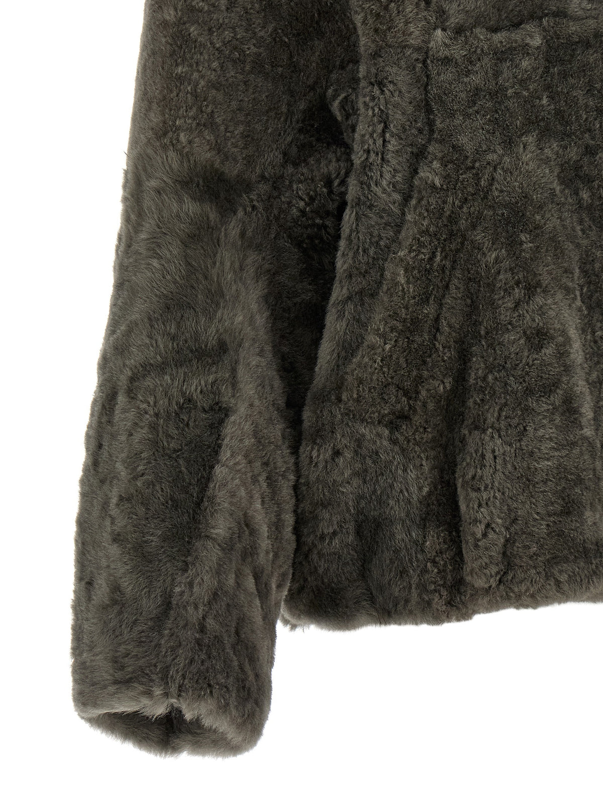Brunello Cucinelli Gray Lamb Leather Full-Length Women's Jacket