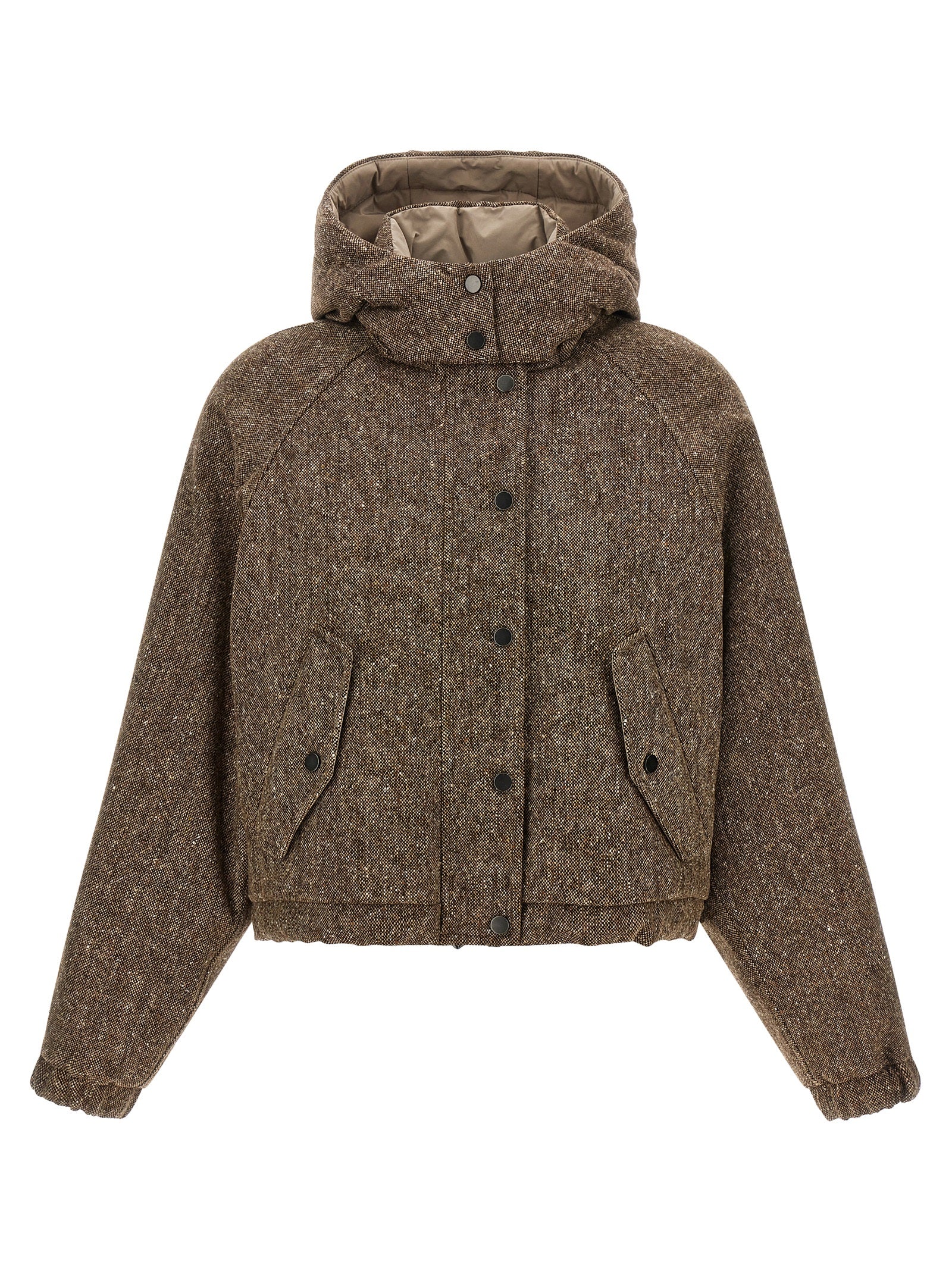 Brunello Cucinelli Brown Virgin Wool Full-Length Women's Jacket