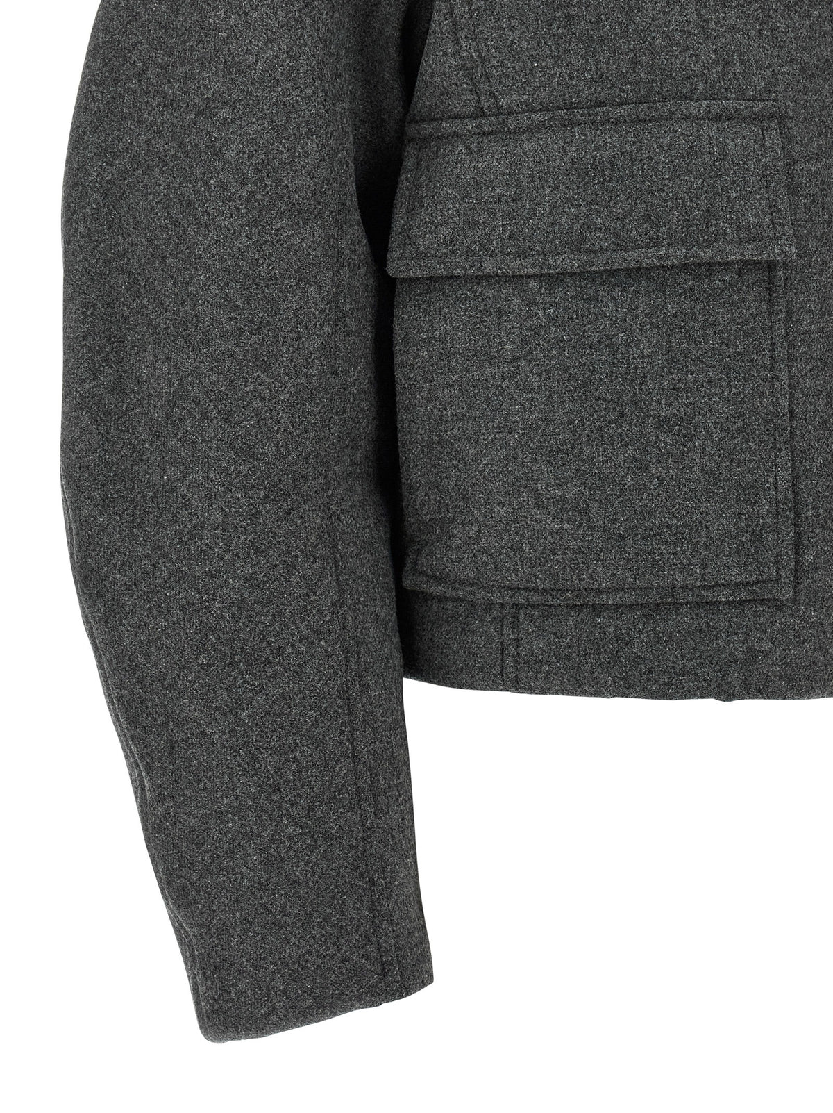 Brunello Cucinelli Gray Virgin Wool Full-Length Women's Jacket