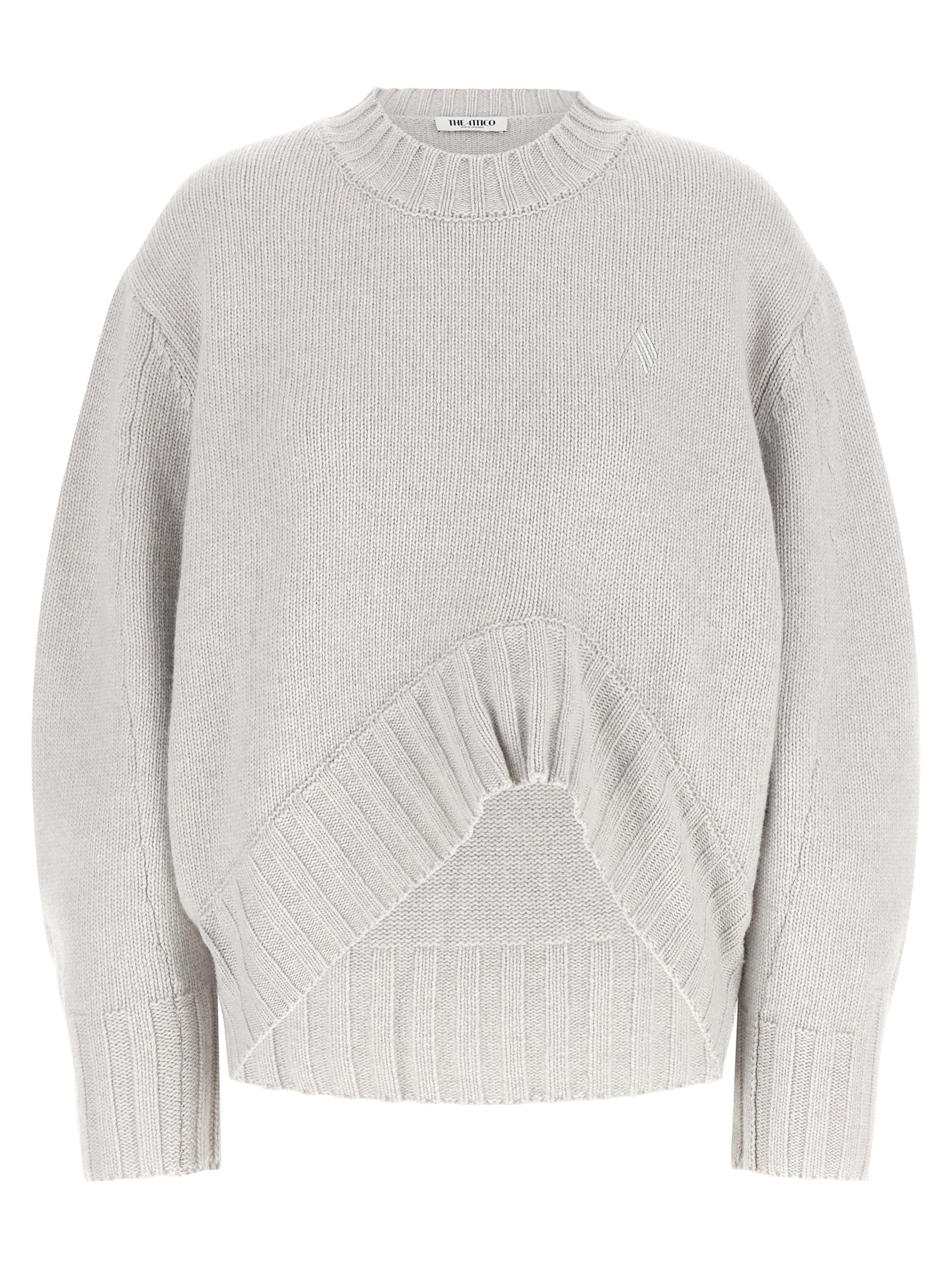 The Attico Gray Virgin Wool Women's Cardigan