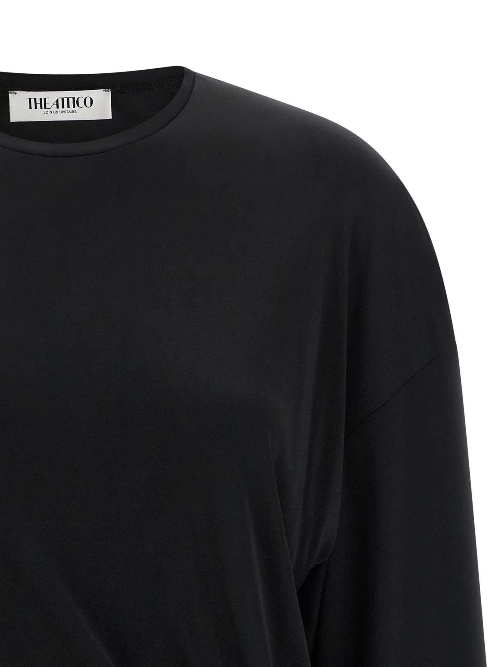 The Attico Black Viscose Short Women's Dress