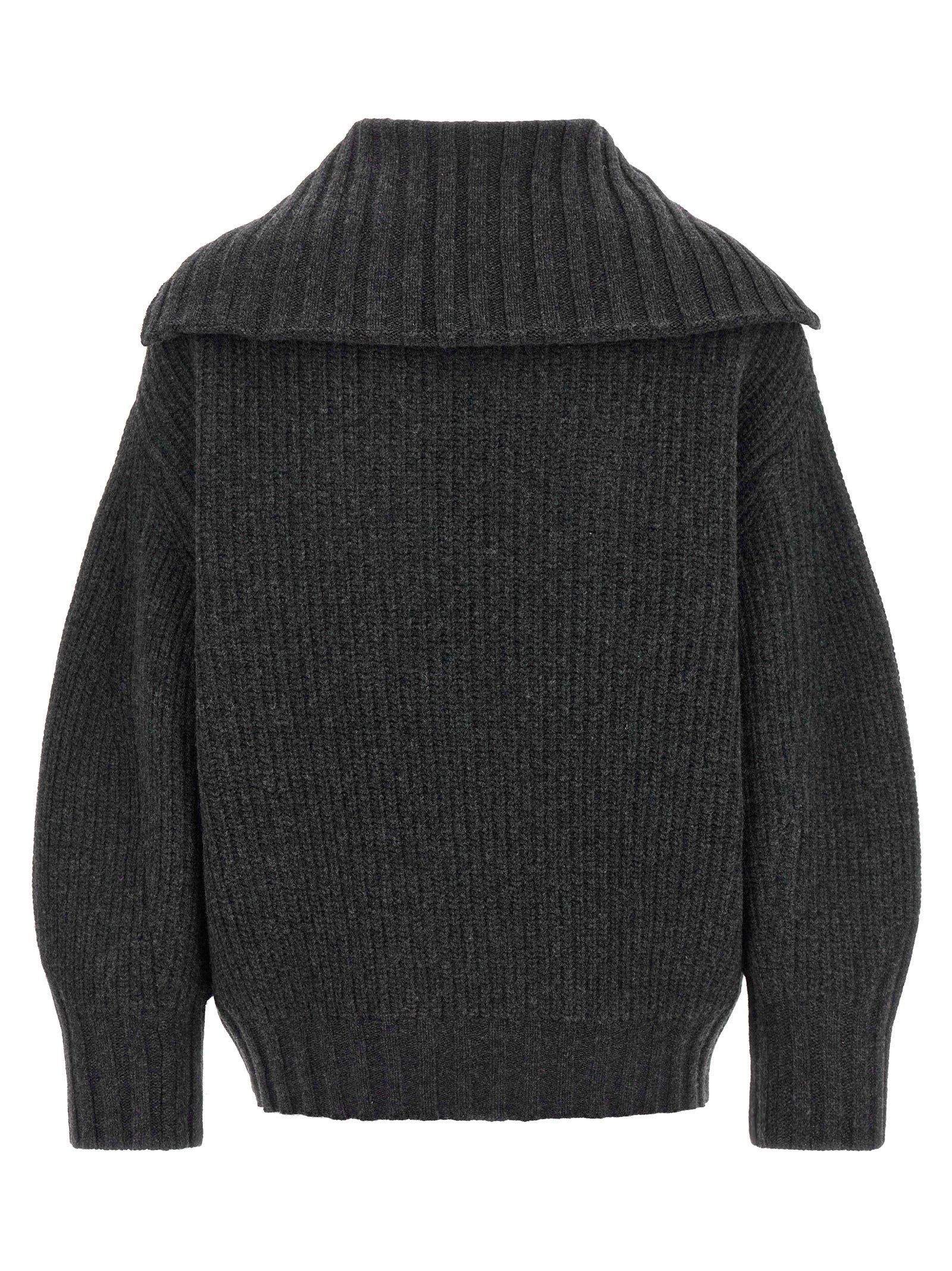 The Attico Gray Virgin Wool Women's Cardigan