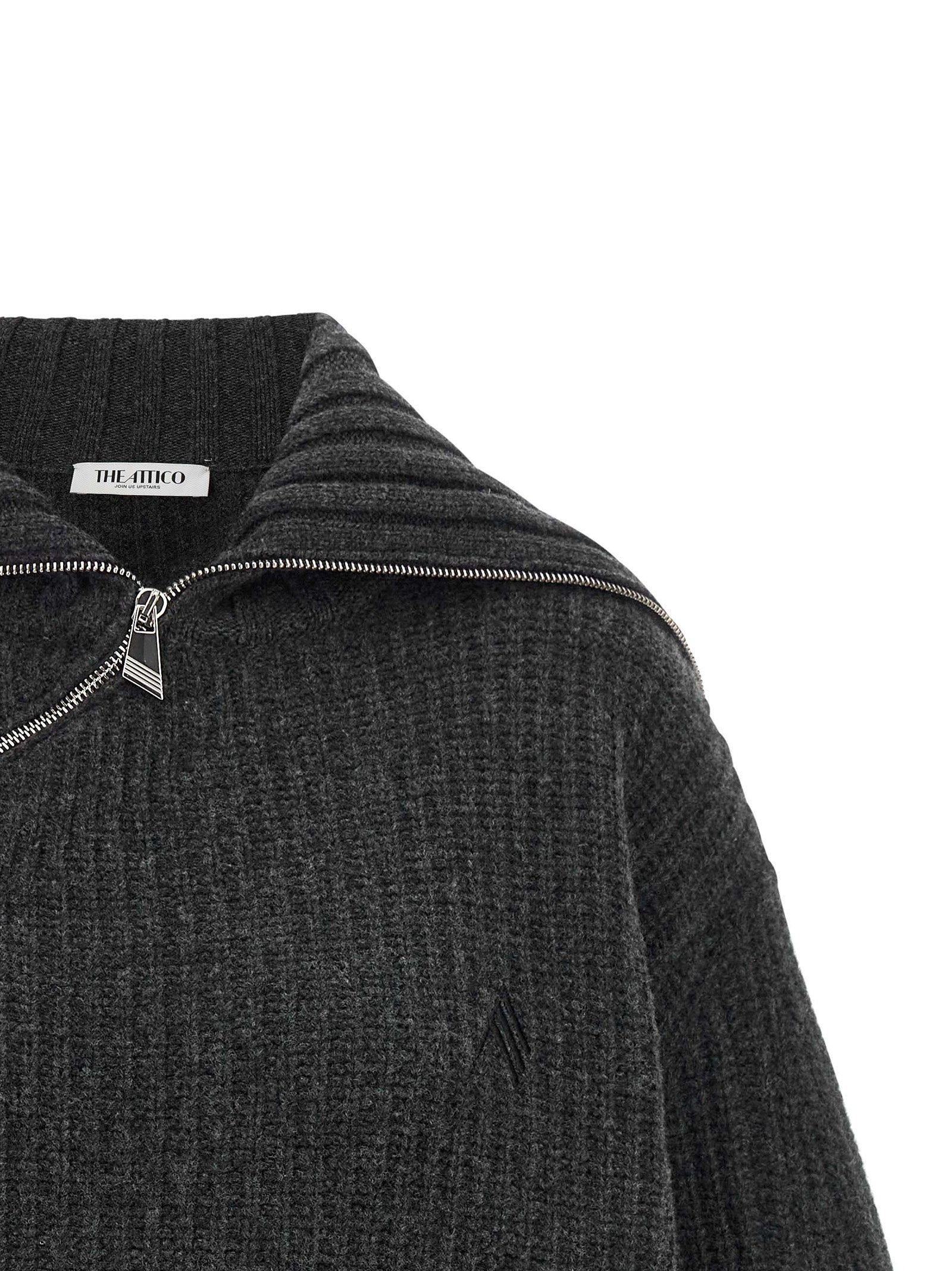 The Attico Gray Virgin Wool Women's Cardigan
