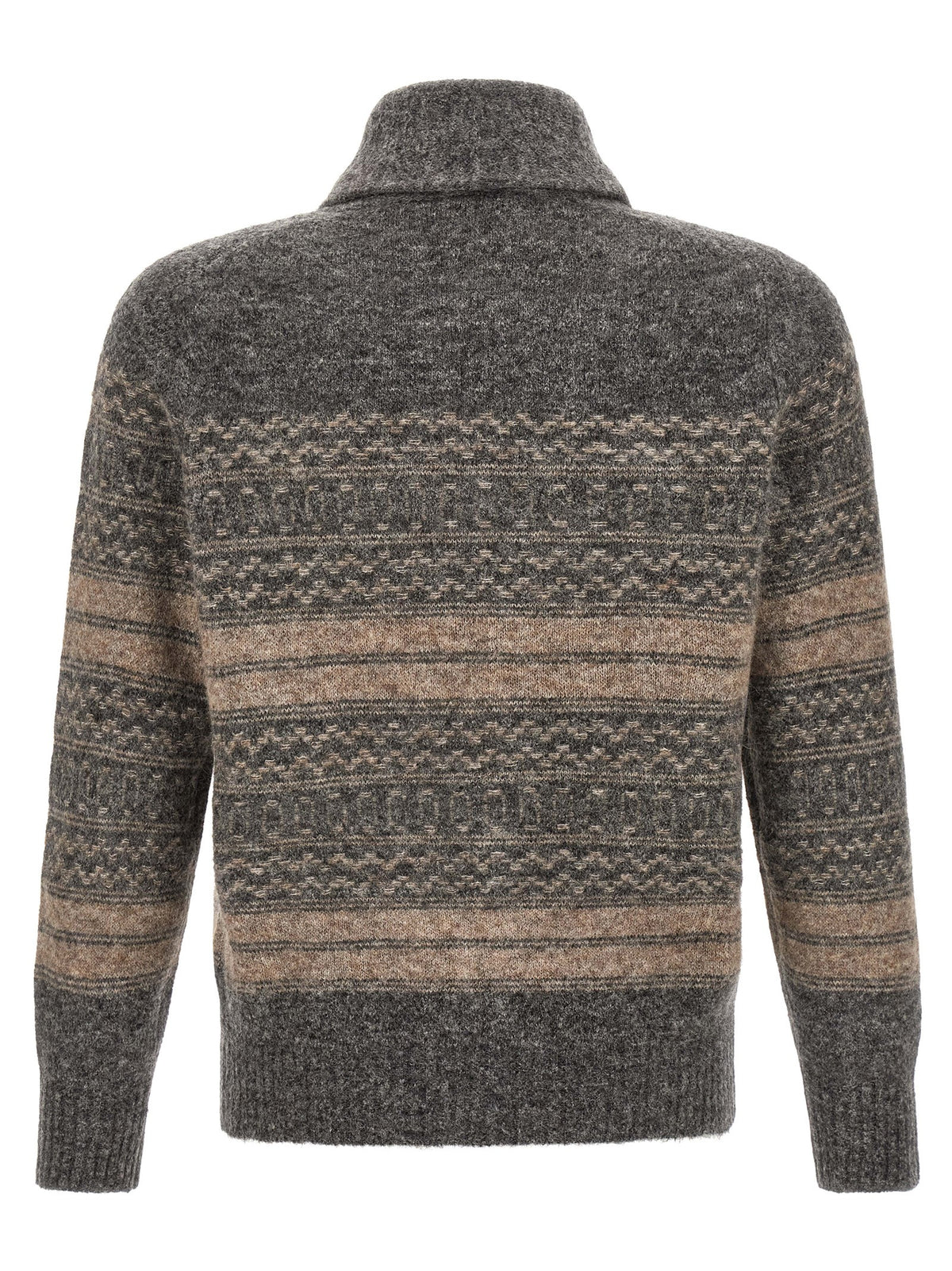 Brunello Cucinelli Gray Alpaca Leather Men's Cardigan