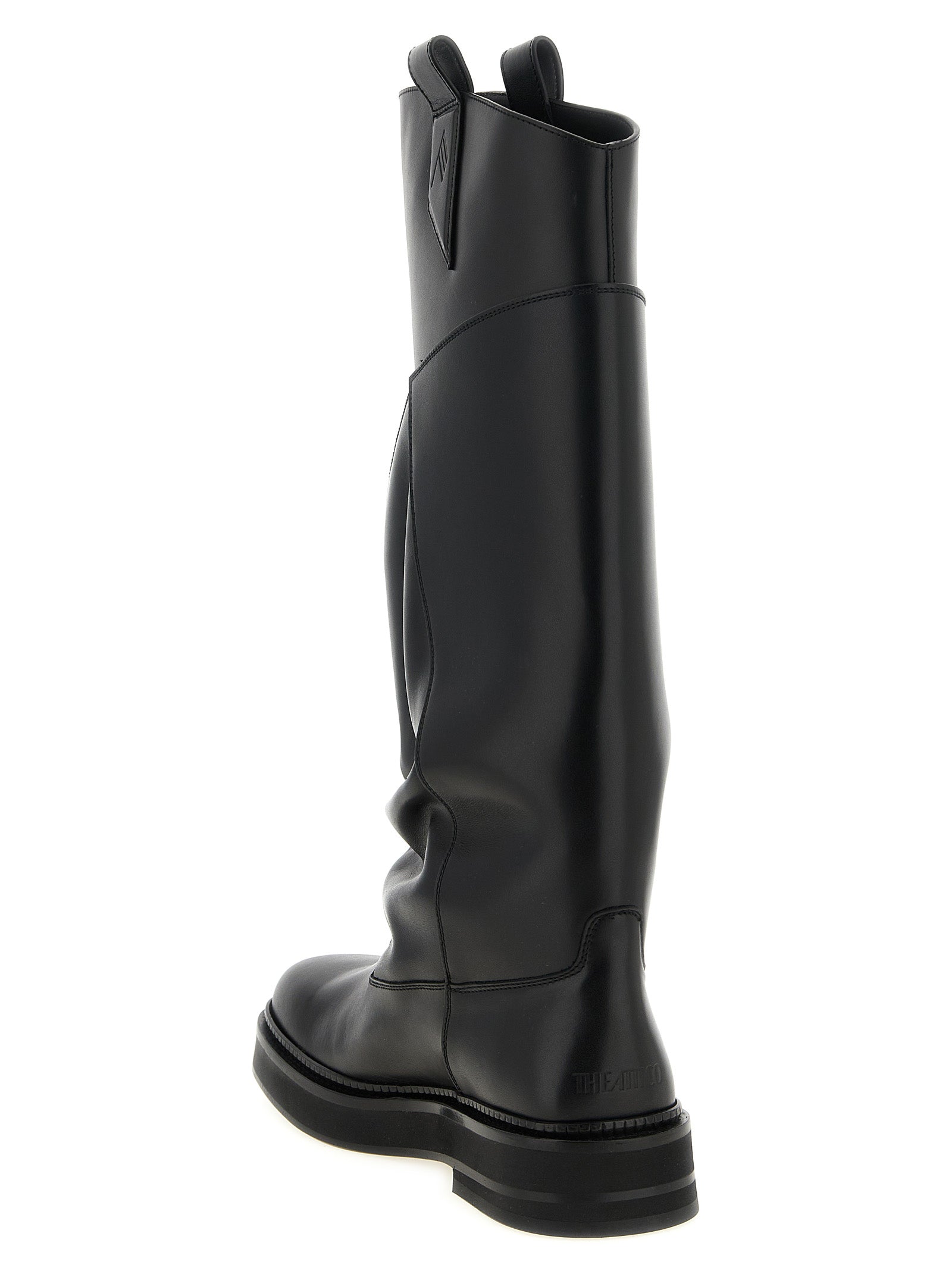 The Attico Black Calfskin Over The Women's Knee