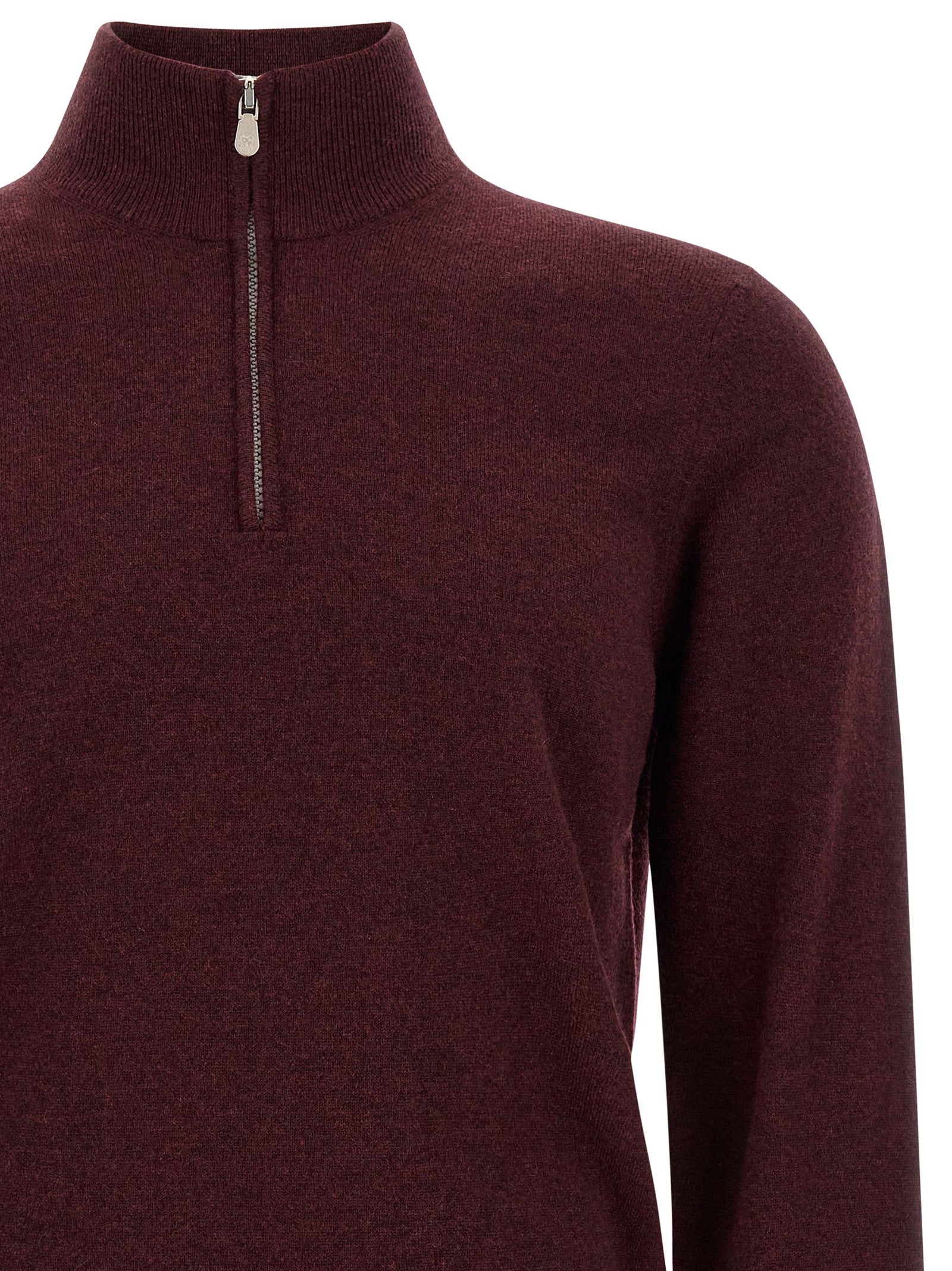 Brunello Cucinelli Bordeaux Cashmere Men's Cardigan