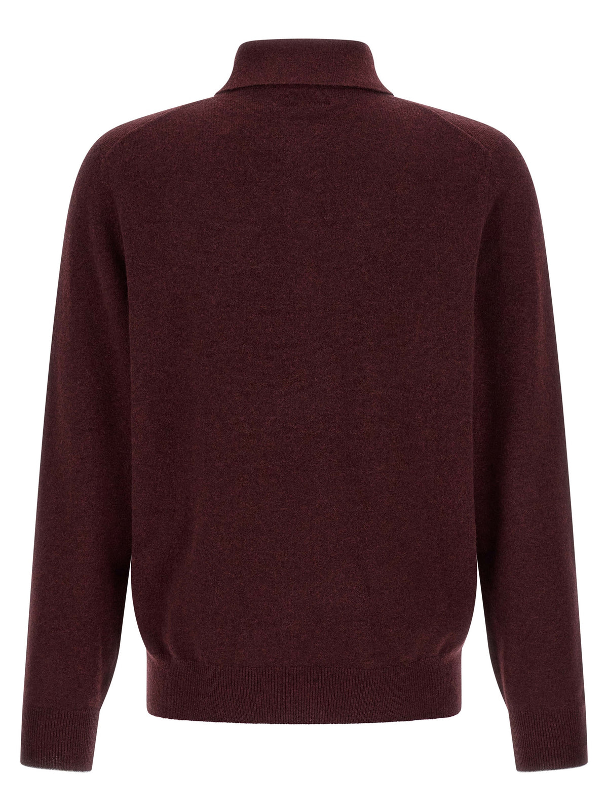 Brunello Cucinelli Bordeaux Cashmere Polo Men's Shirt